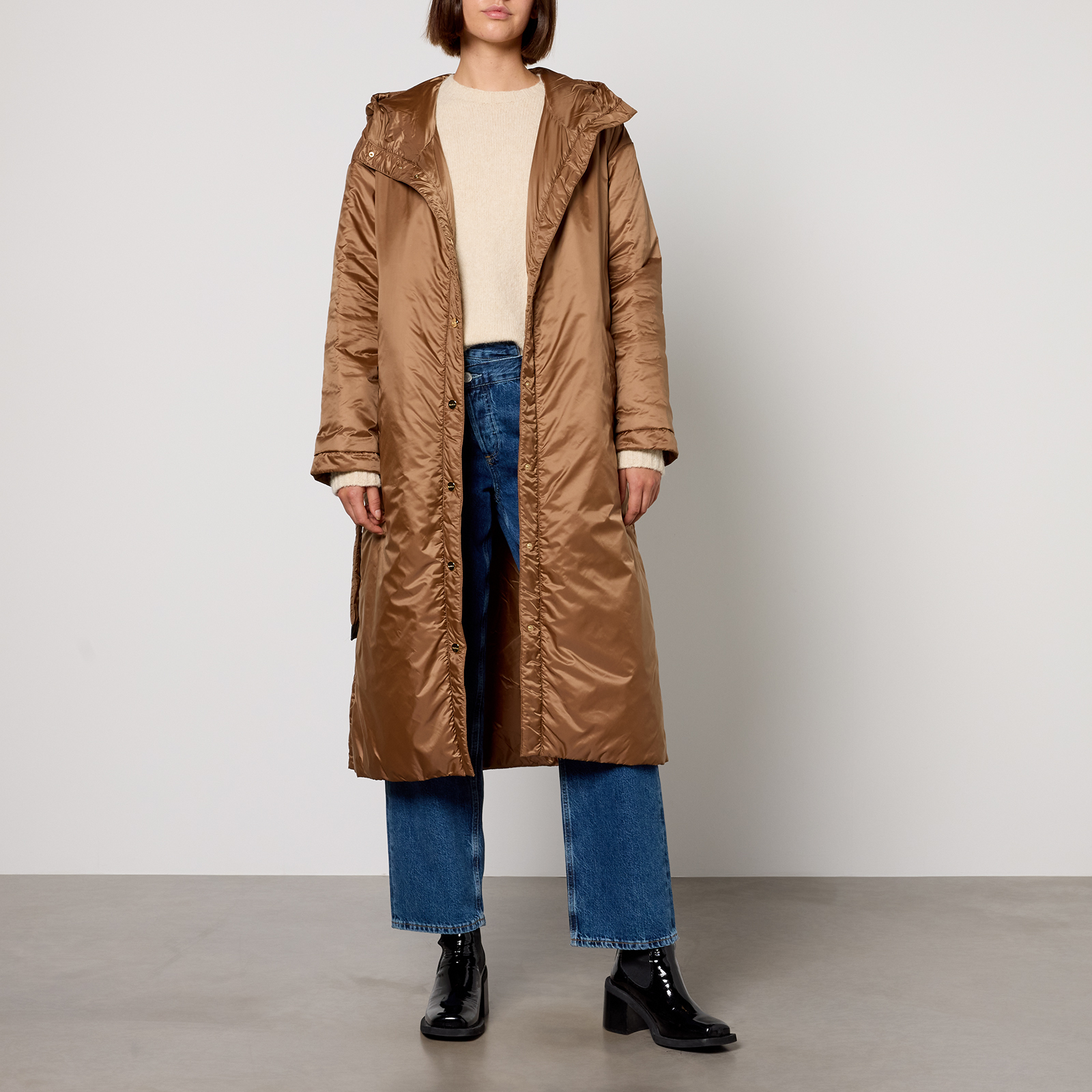 マカバーバ Double-breasted coat in wool and alpaca, black | Max Mara