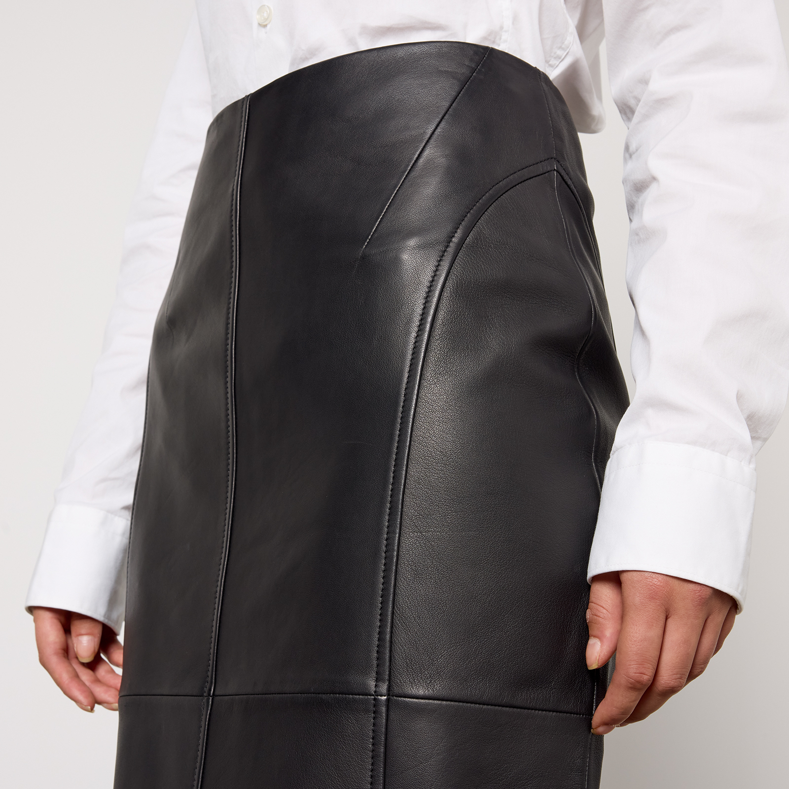 スカート Max Mara Studio TAIGA - Nappa leather pencil skirt Nappa leather pencil skirt, brown | 