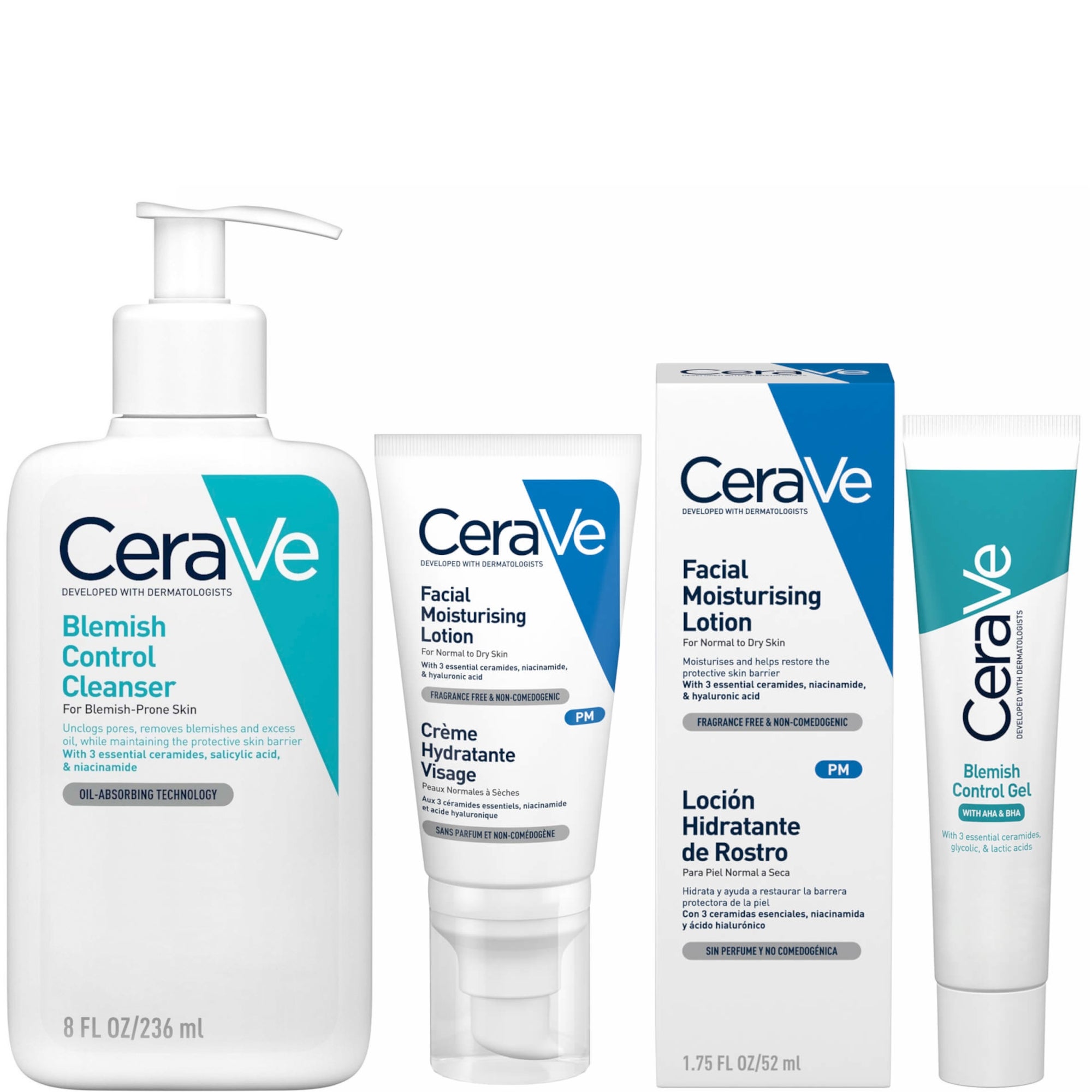 CeraVe 3 Step Blemish Control And Moisturising Evening Routine For Oily 
