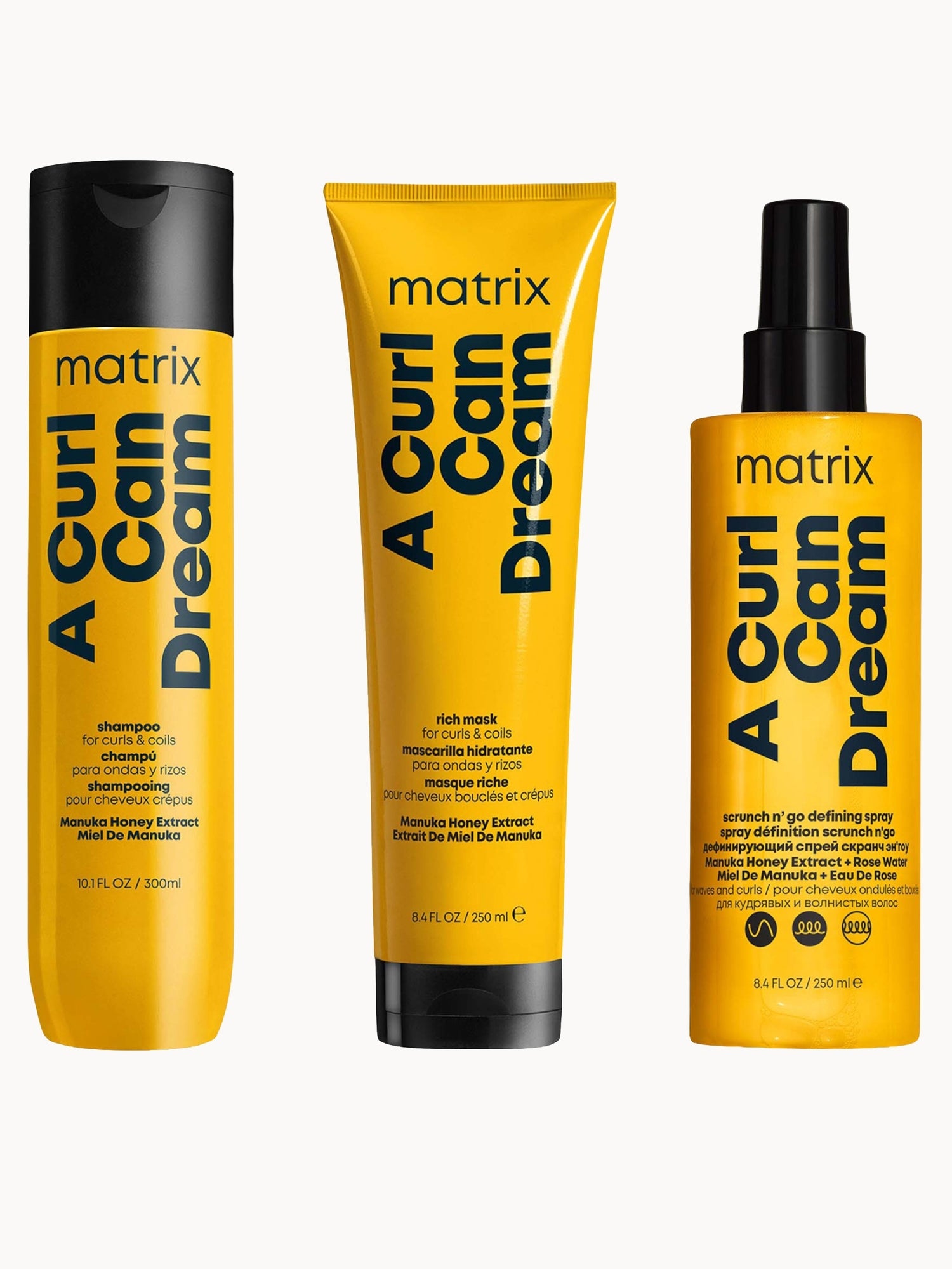 Matrix A Curl Can Dream Shampoo Hair Mask and Scrunch 'N' Go