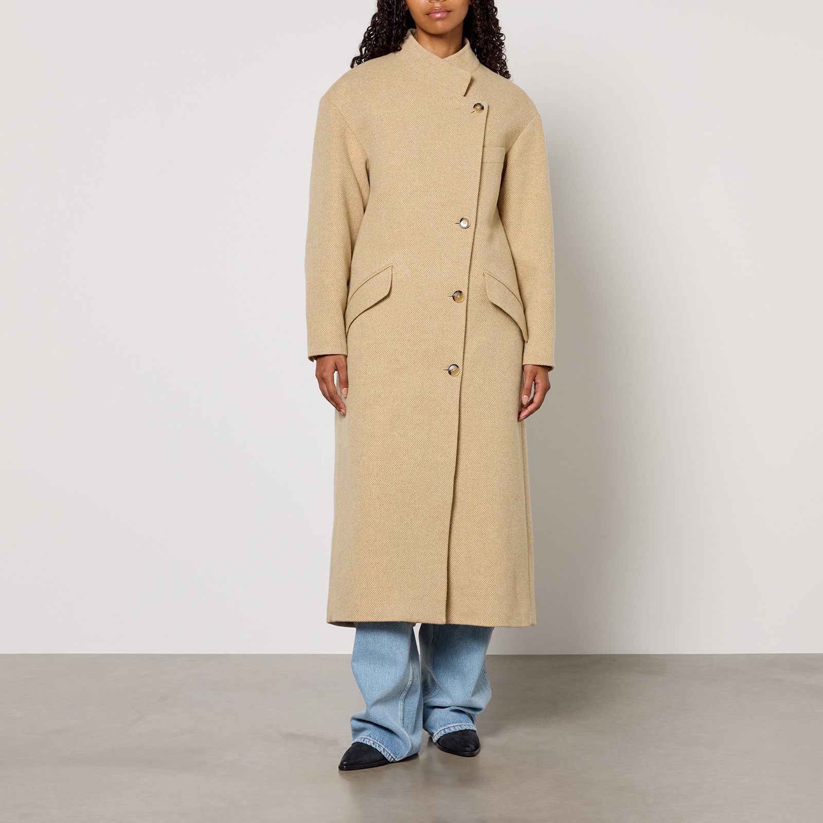 【関税込み】Isabel Marant Etoile ベージュ Lewina コート Marant Etoile Lewina Wool-Blend Longline Coat - UK 8 | Coggles