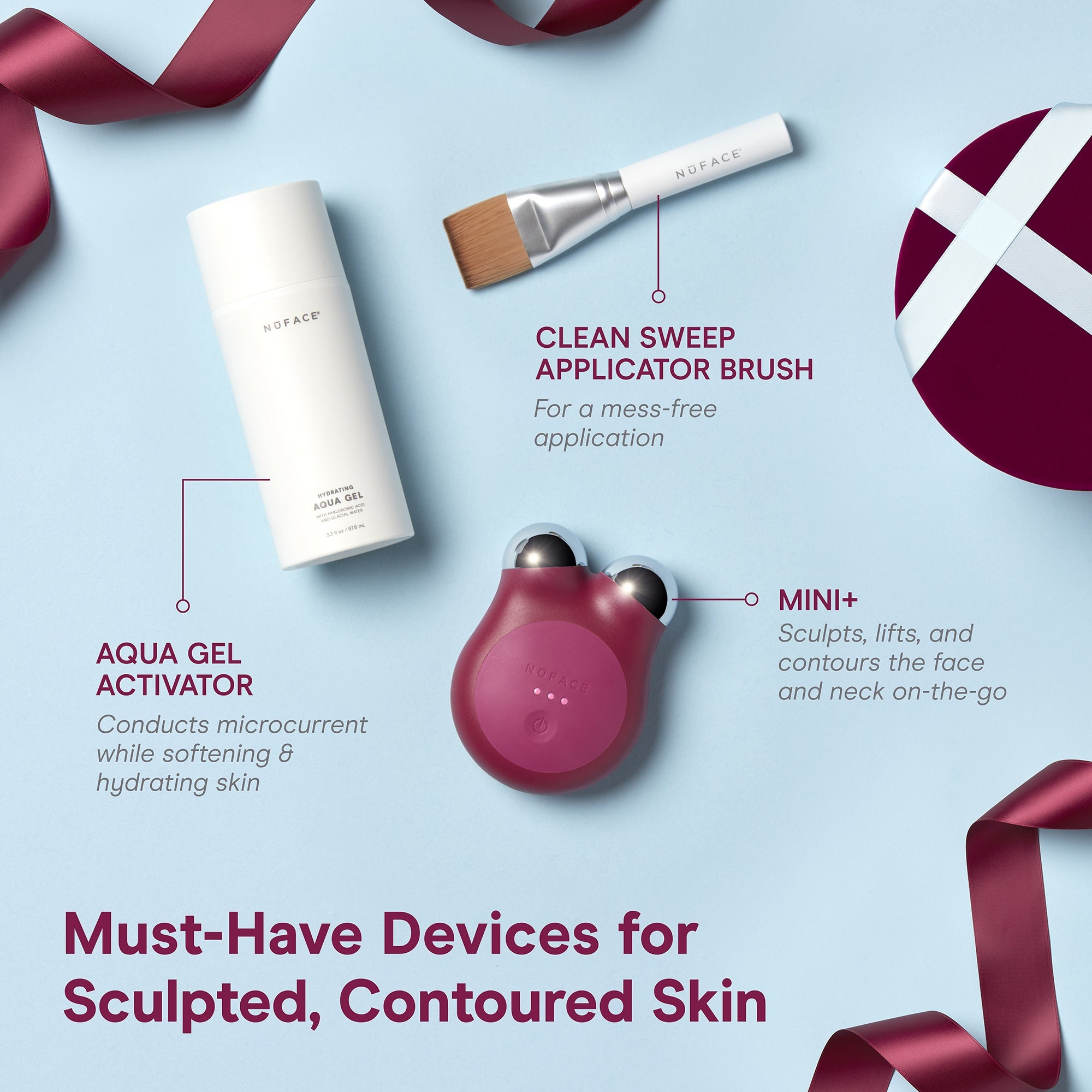 NuFACE MINI+ Smart Petite Facial Microcurrent Device- Velvet Rose