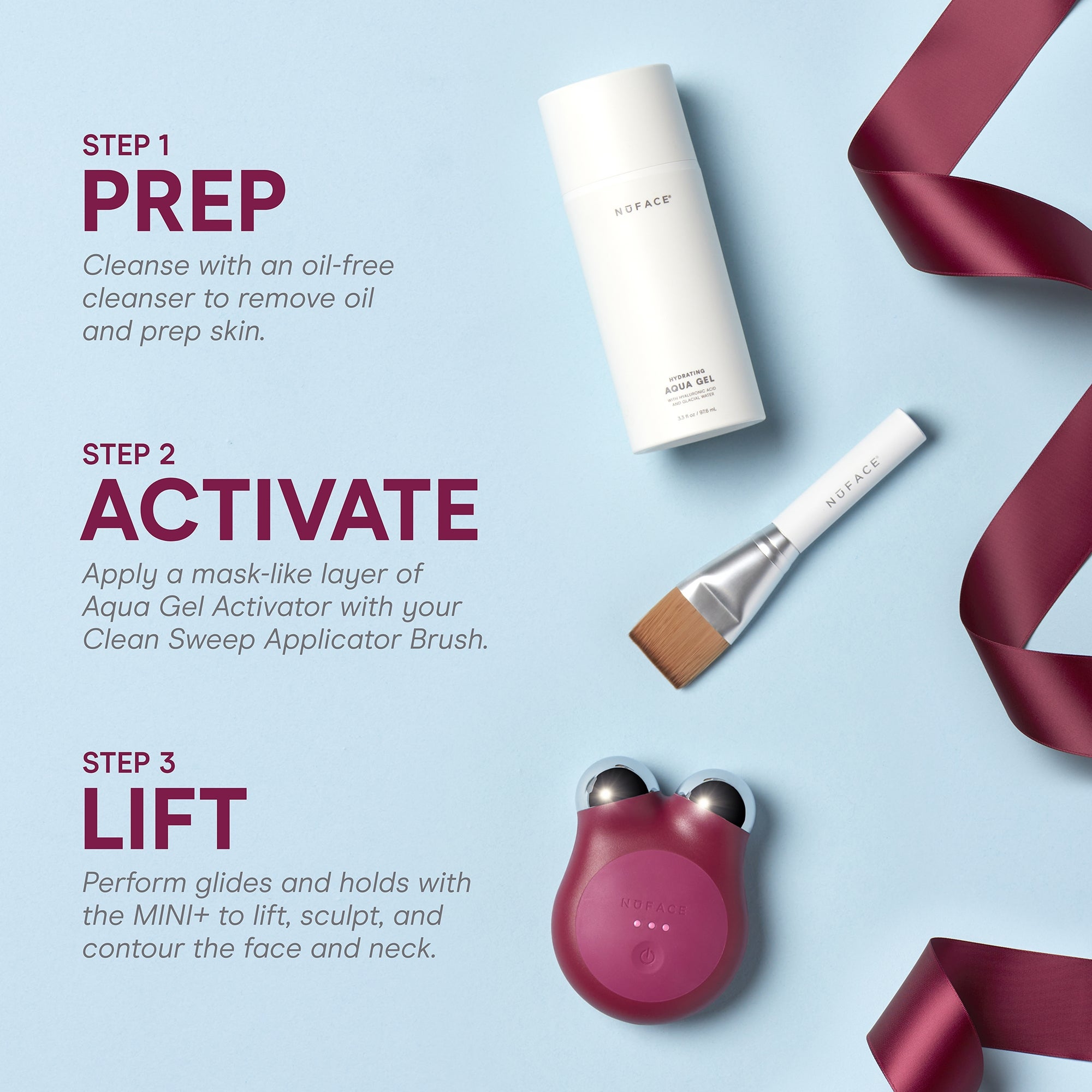 NuFACE MINI+ Smart Petite Facial Microcurrent Device- Velvet Rose
