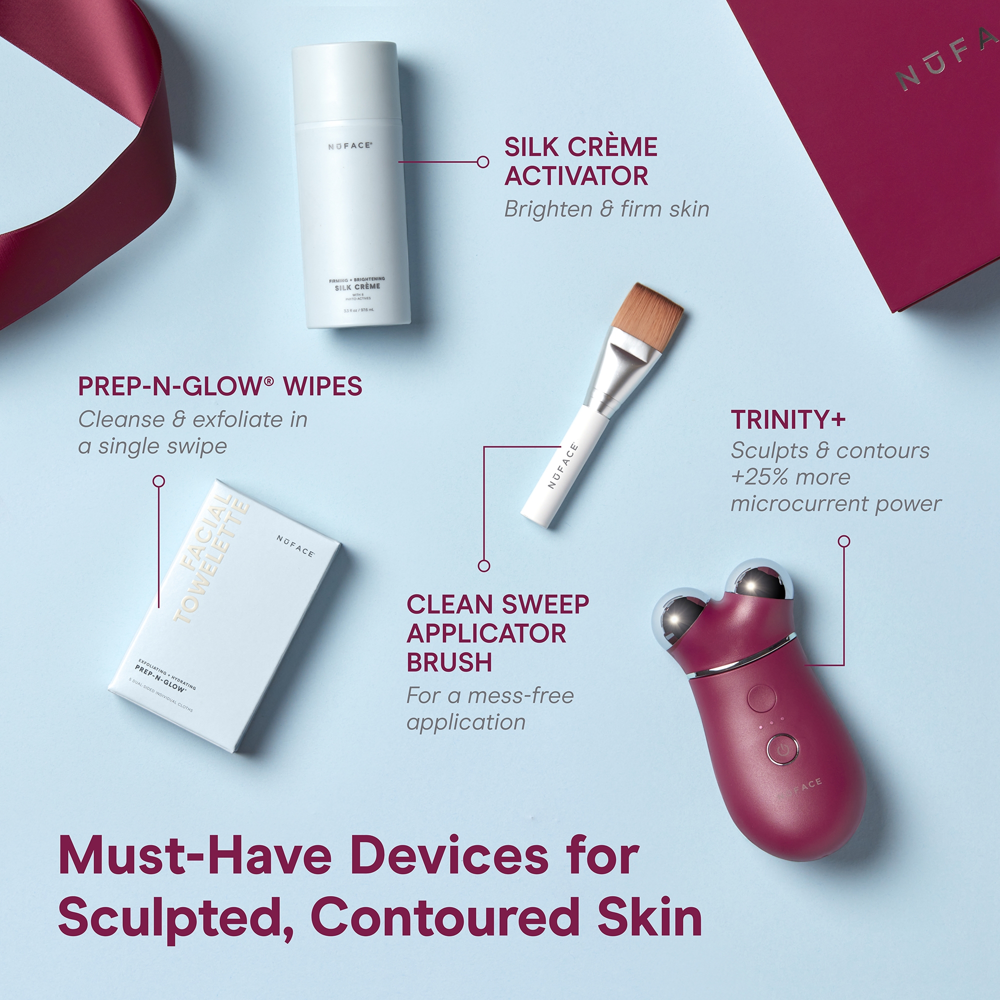 NuFACE TRINITY+ Smart Advanced Facial Microcurrent Device- Velvet