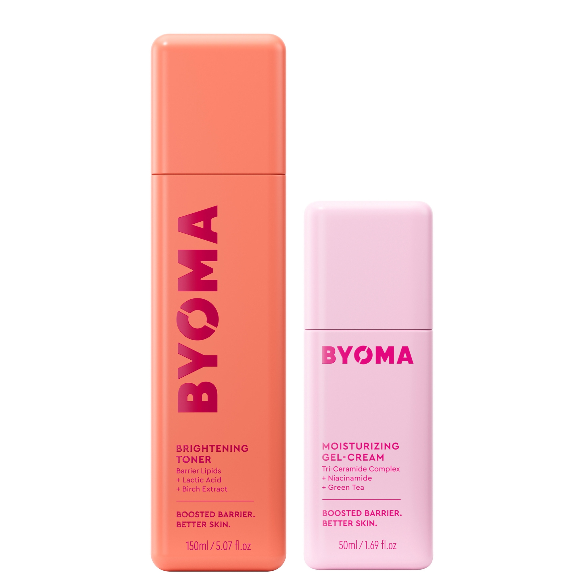 cult BYOMA Moisturising Gel Cream 50ml and Brightening Toner 150ml Bundle