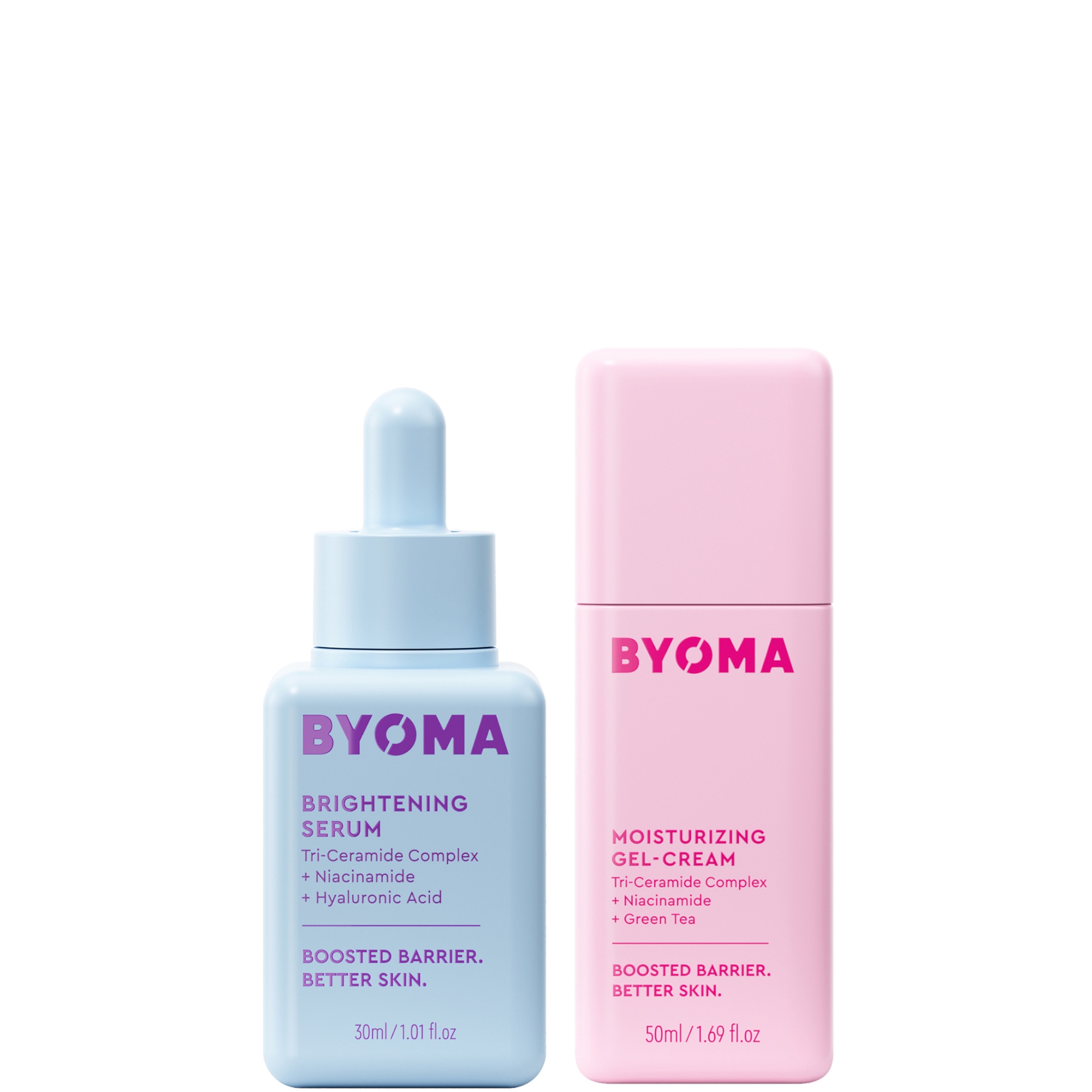 cult BYOMA Brightening Serum 30ml and Moisturising Gel Cream 50ml Bundle