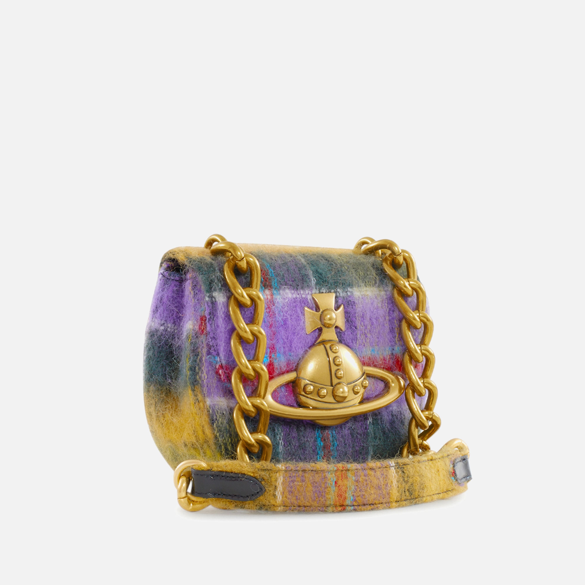 Vivienne Westwood Jodie Plaid Wool & Mohair Saddle Bag | Coggles