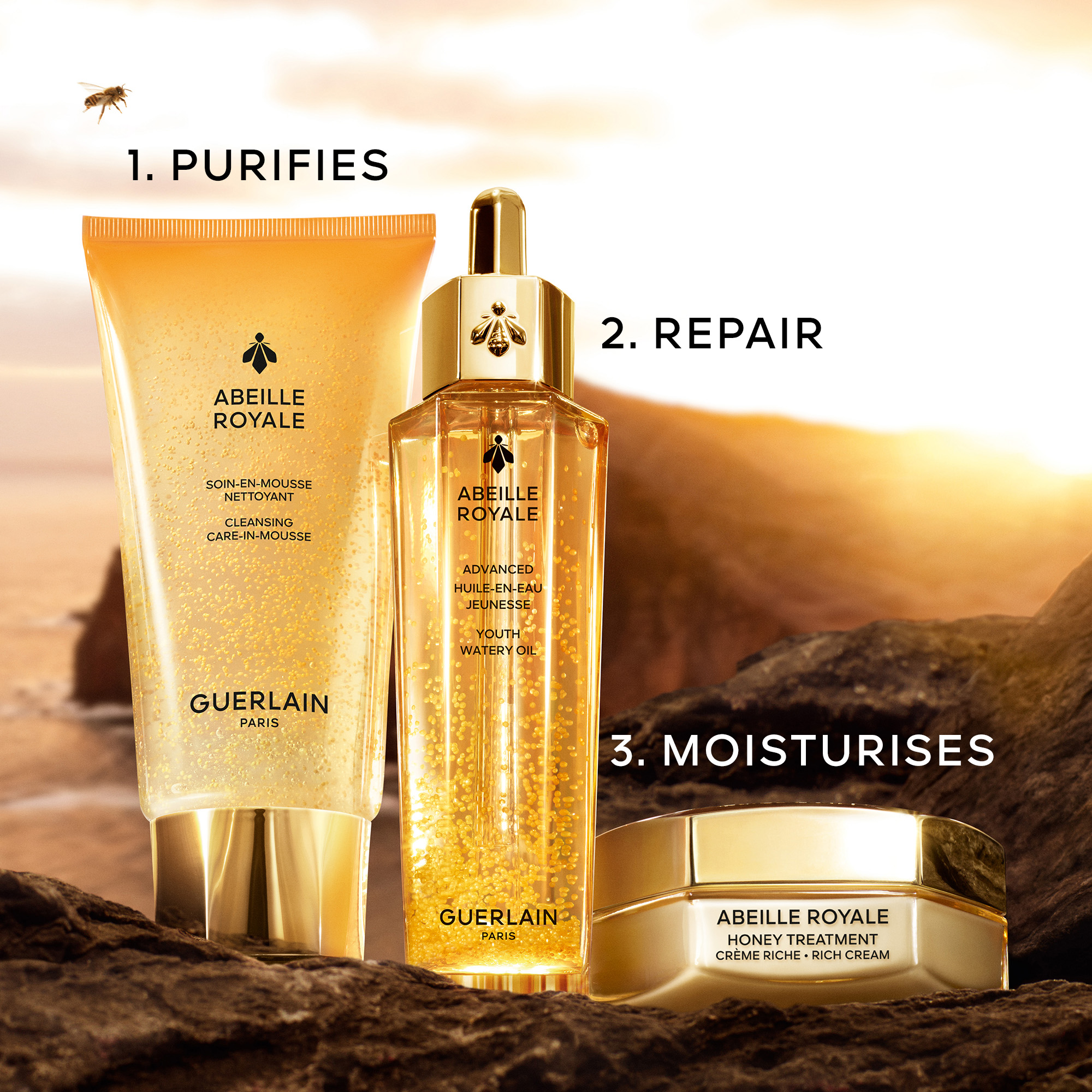 GUERLAIN ABEILLE E RICH CRÈME 50ml ABEILLE ROYALE ⋅ HONEY TREATMENT RICH CREAM ⋅ GUERLAIN