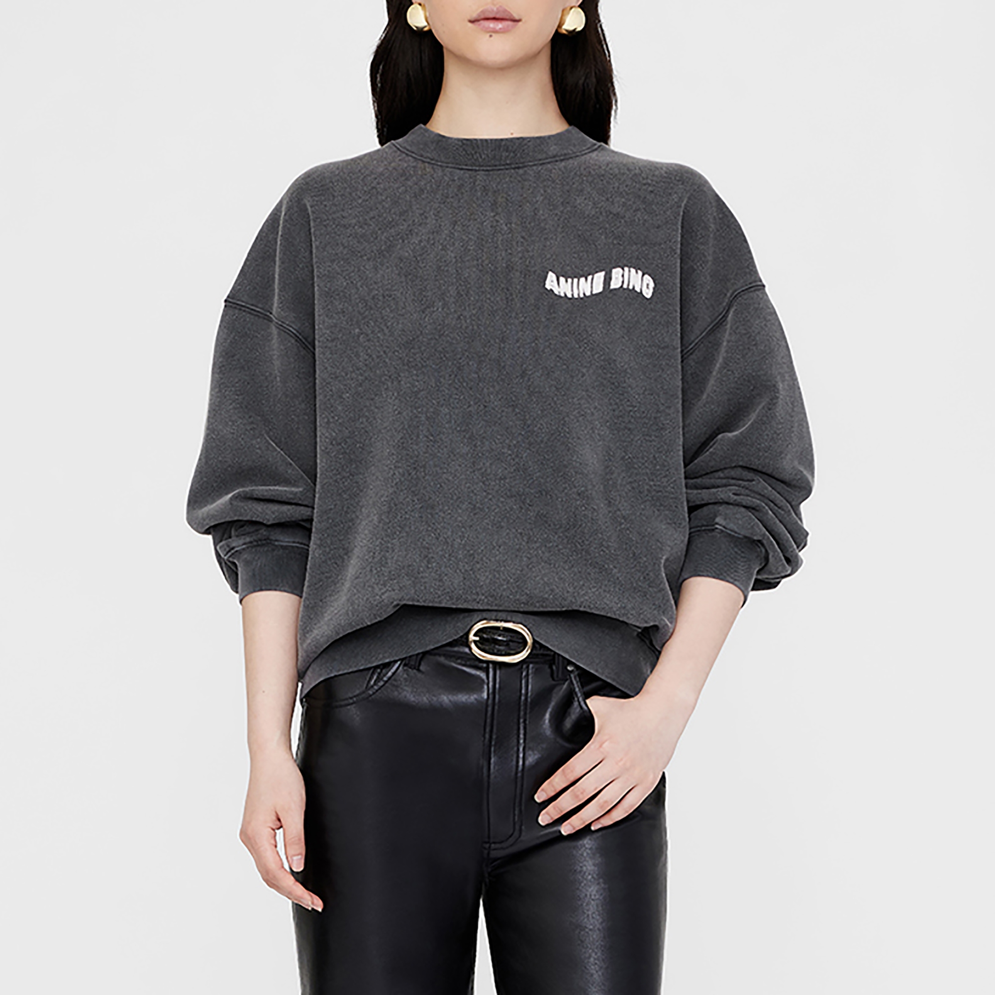 ANINE BING Jaci Sweatshirt Monogram - Ivory