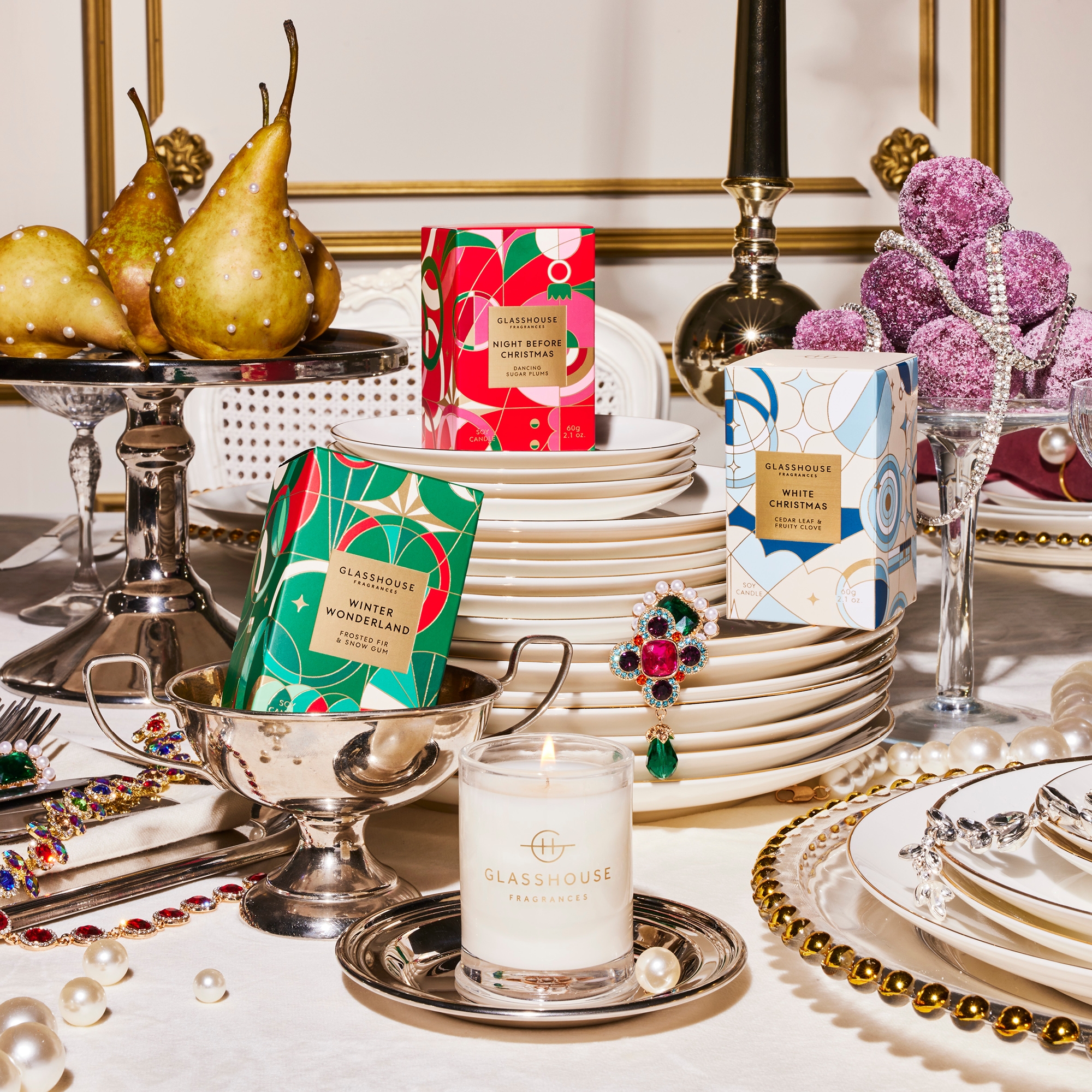 Glasshouse Fragrances Christmas 3x60g Candle Trio - Winter