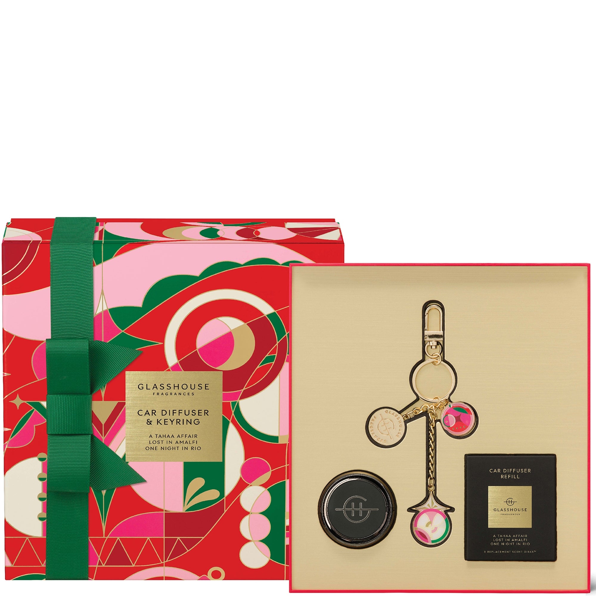 Glasshouse Fragrances Christmas Black Car Diffuser and Key Ring - A ...