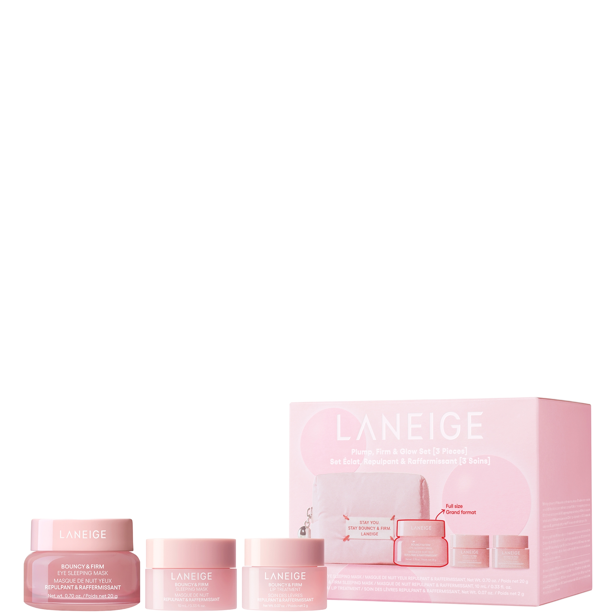 Laneige large bundle facial, lip 2024 masks and tote bag