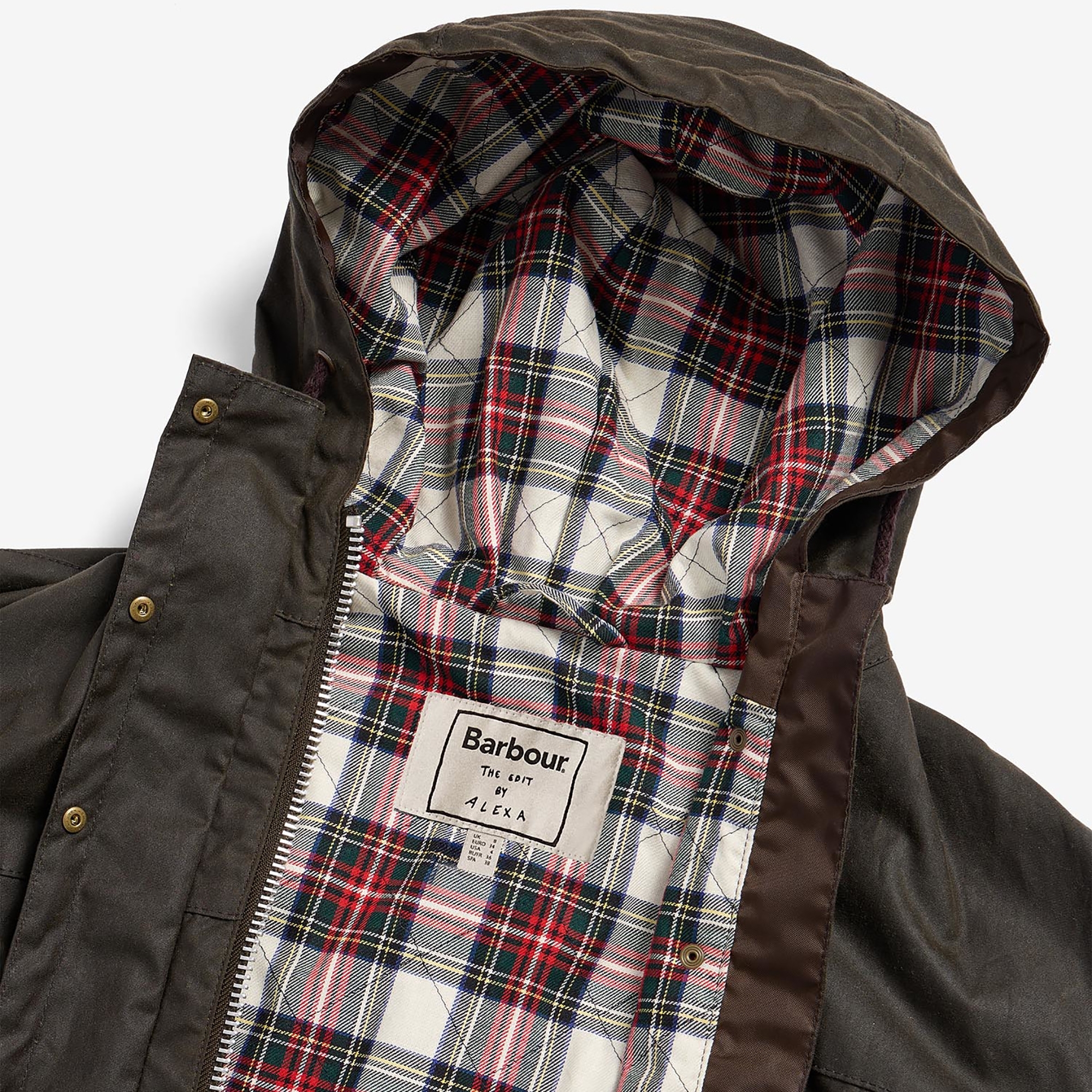 ジャケット・アウター Barbour by Alexachung UK10 BARBOUR Barbour by ALEXACHUNG Patch Waxed Cotton Jacket in