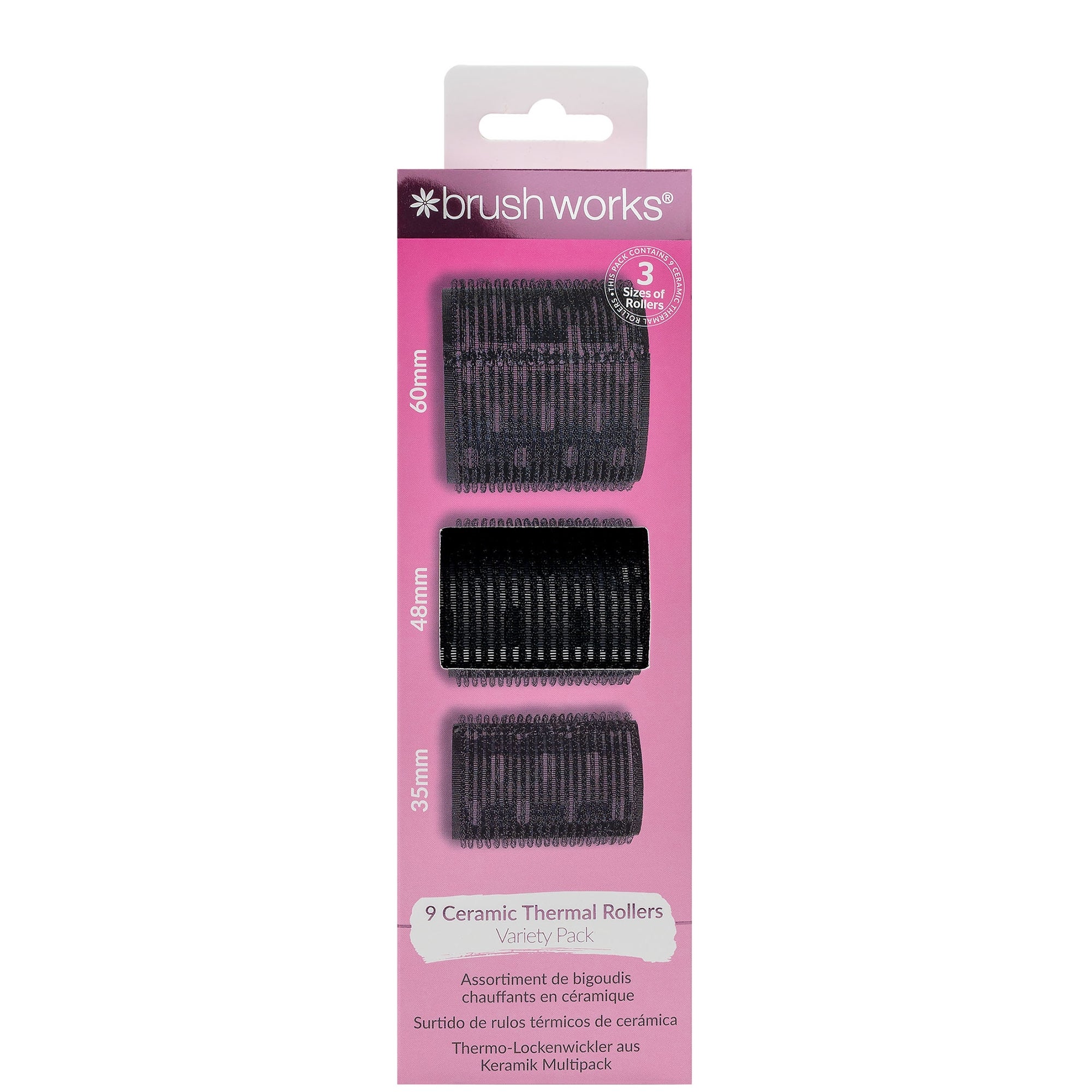 Brushworks Keramik-Thermo-Roller Variety Pack – 9 Stück In 3 Größen Für Volumen & Locken