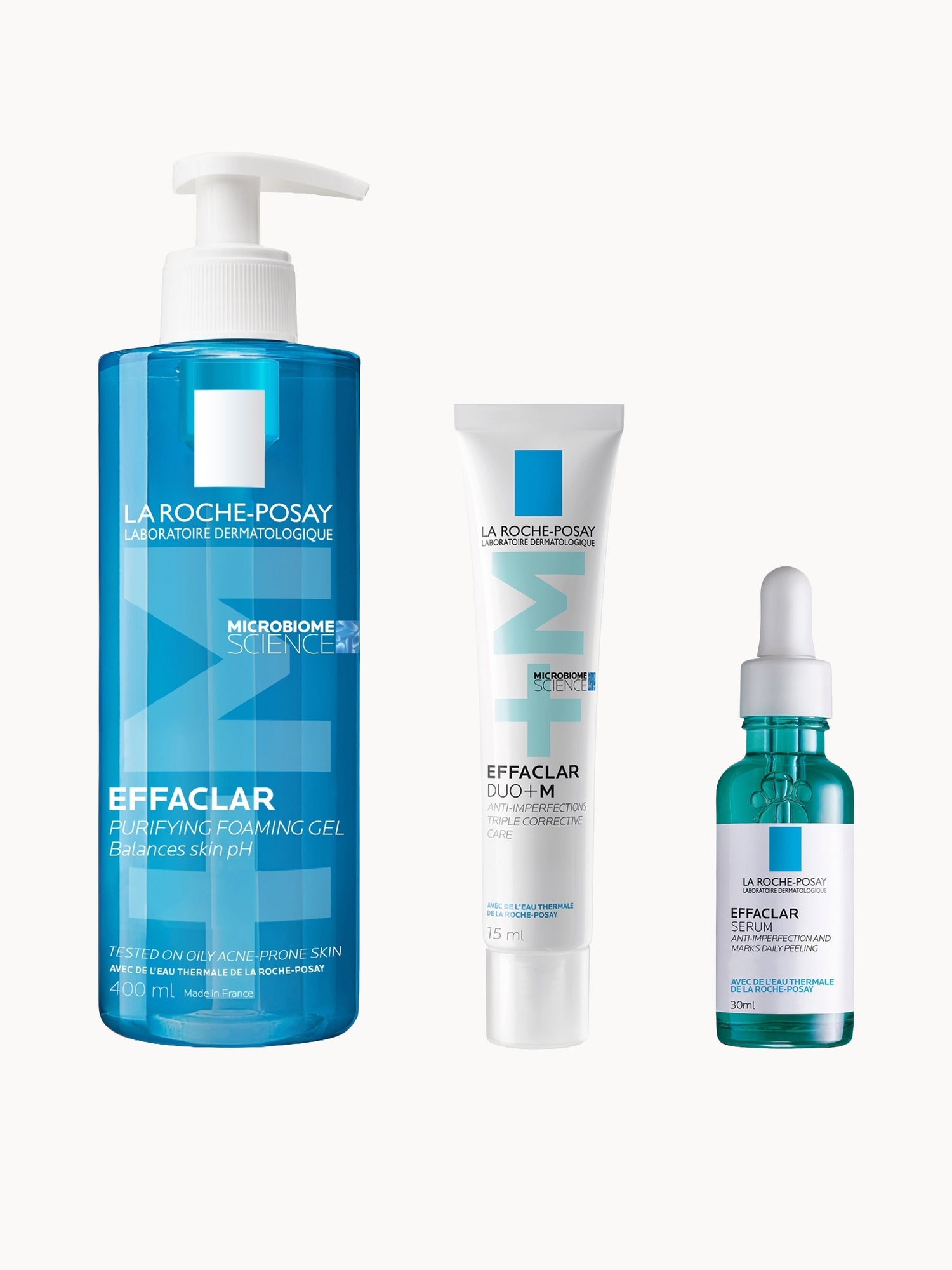 La Roche-Posay Breakout-Fighting Set- High Strength: Effaclar Cleanser, Serum and Corrective Care