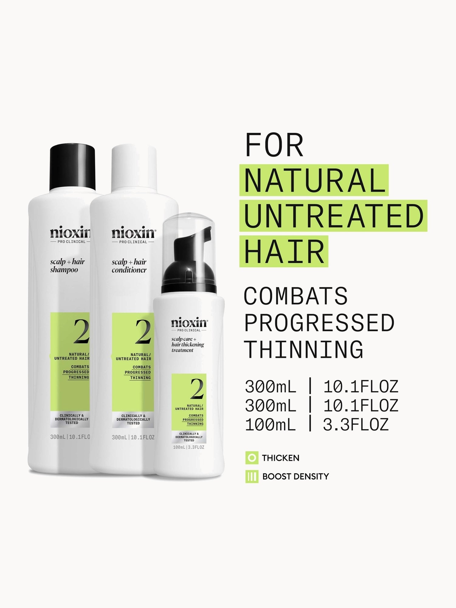 NIOXIN Scalp and Hair Thickening System 2 for Natural Hair with Progressed Thinning Loyalty Kit