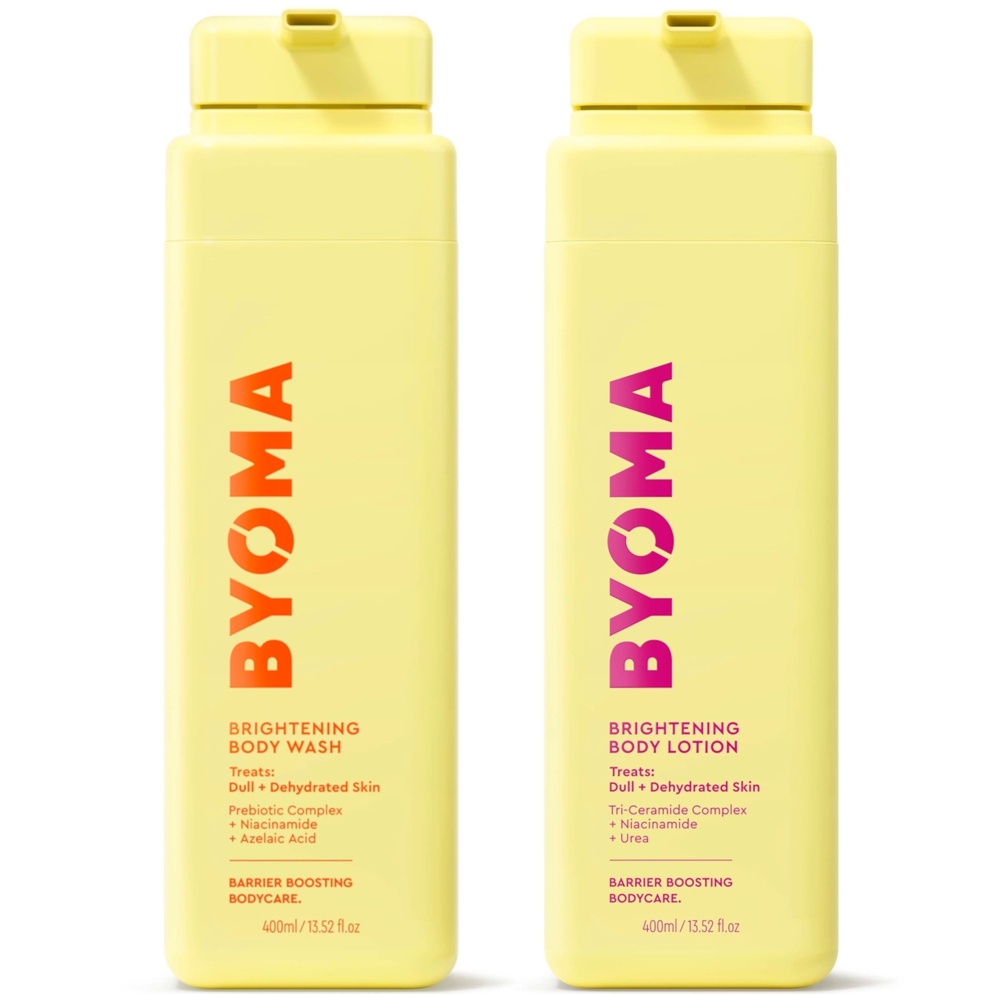 cult BYOMA Brightening Body Wash 400ml and Brightening Body Lotion 400ml Bundle