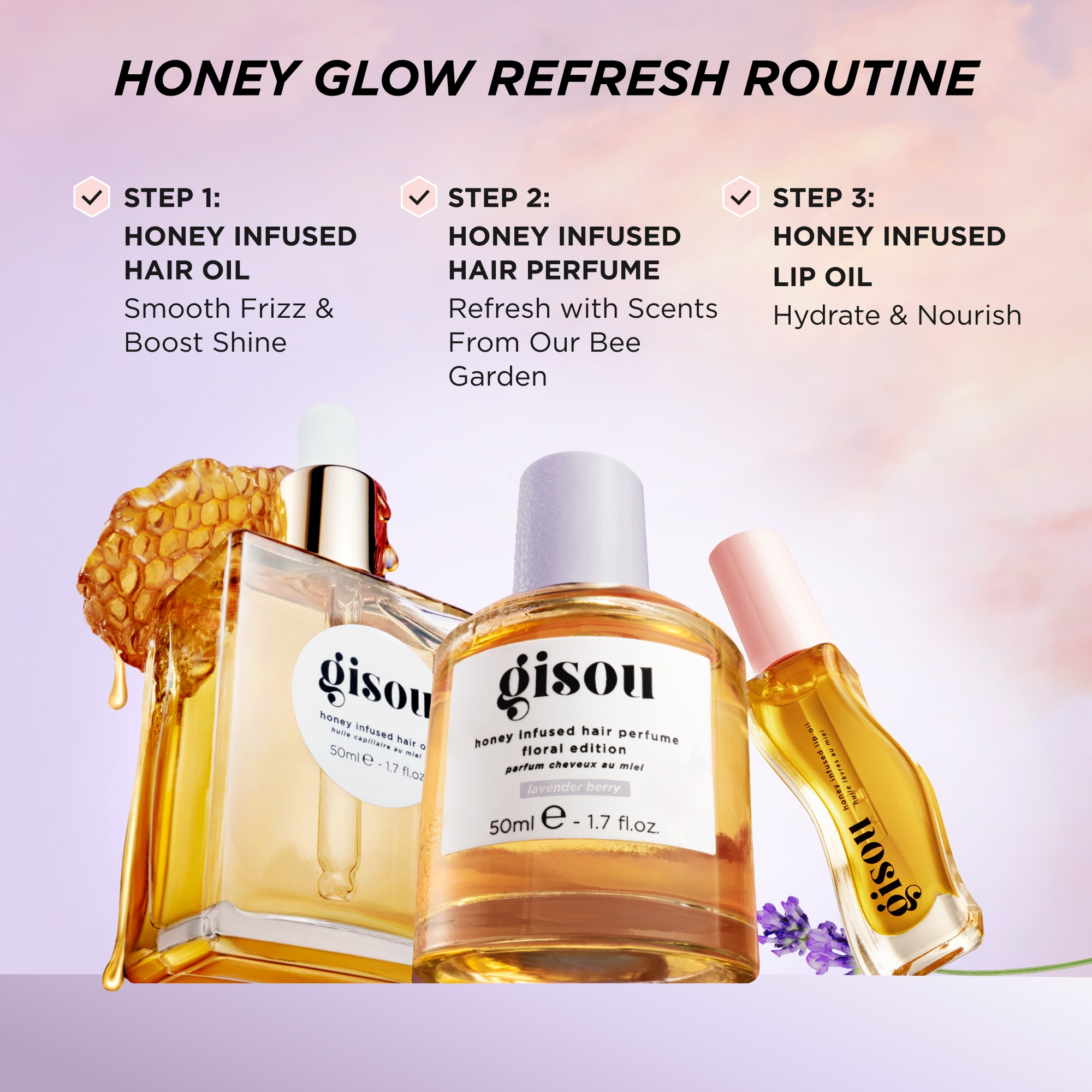 Gisou Honey Infused Hair Perfume 50ml - Lavender Berry