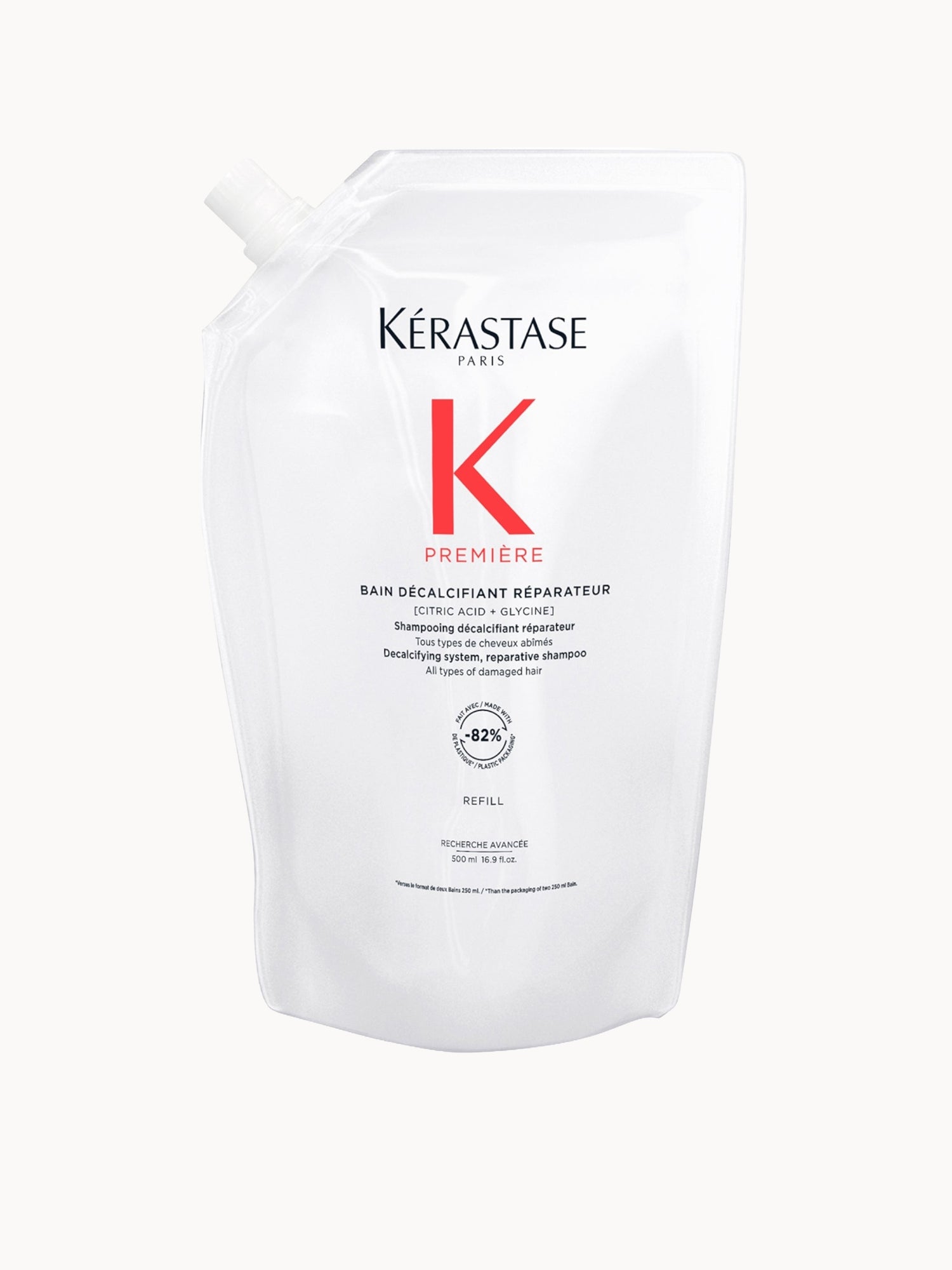 Kérastase Première Shampoo Decalcifying & Repairing Refill Pouch for Damaged Hair with Pure Citric Acid and Glycine 500ml