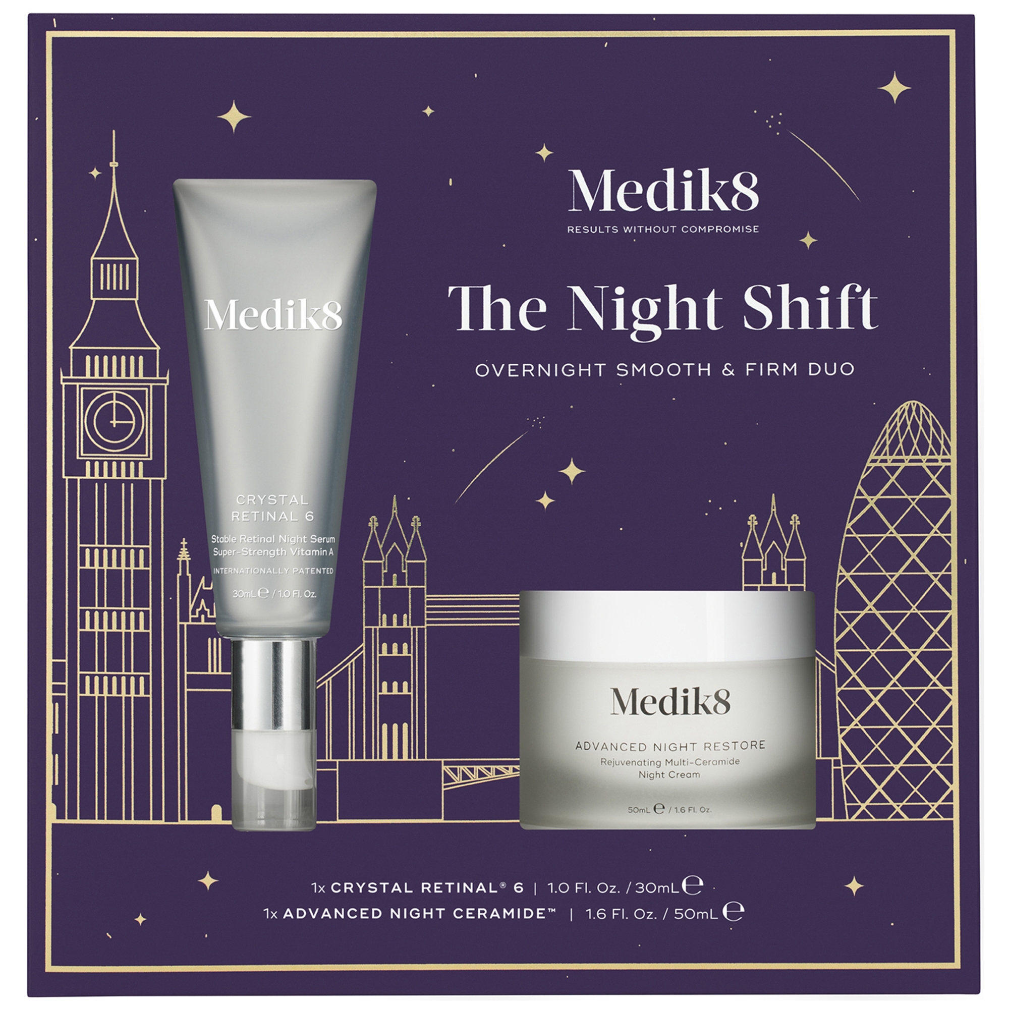 Medik8 The Night Shift Overnight Smooth & Firm Duo 80ml ($158