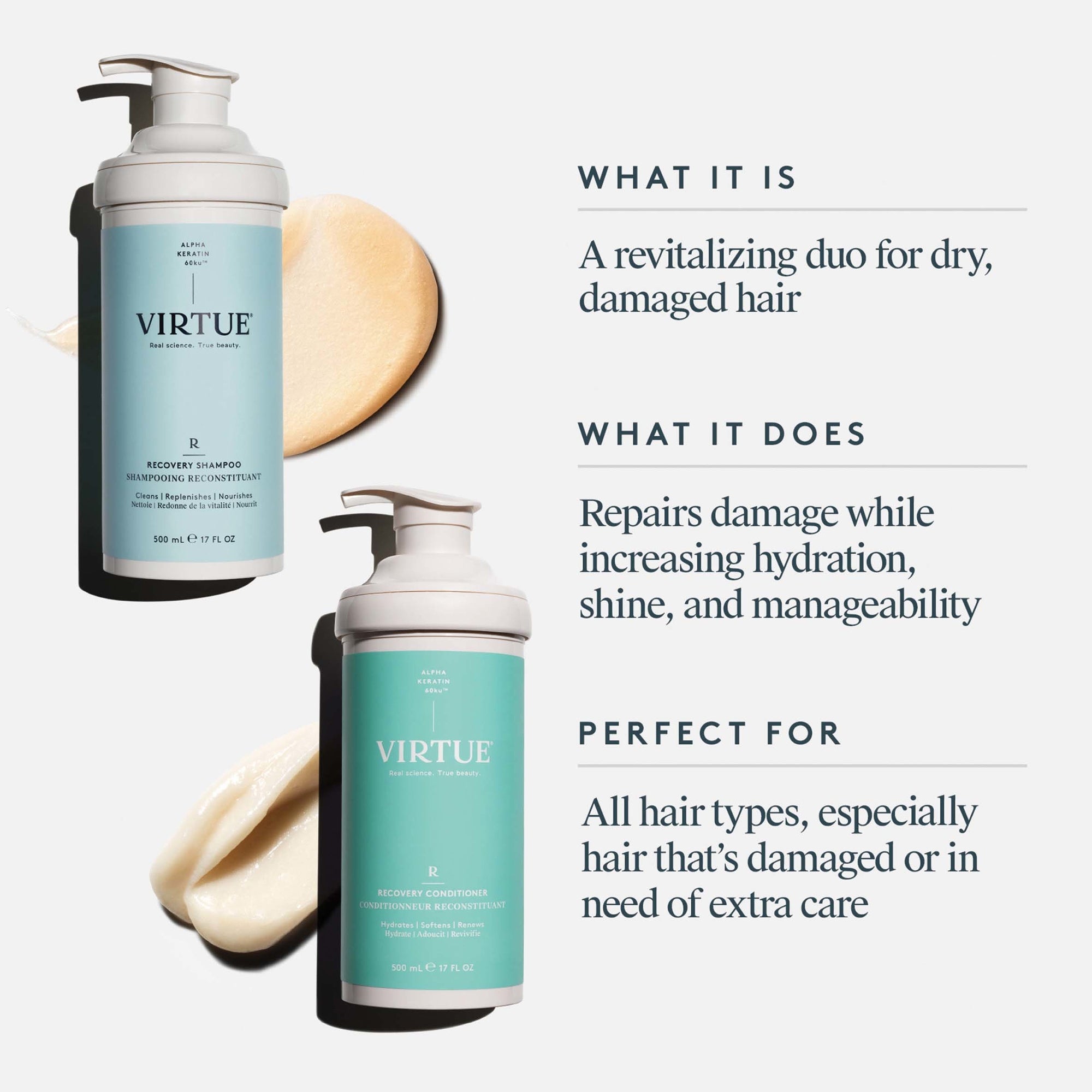 VIRTUE Recovery Shampoo & Conditioner: Pro Size Duo | Dermstore