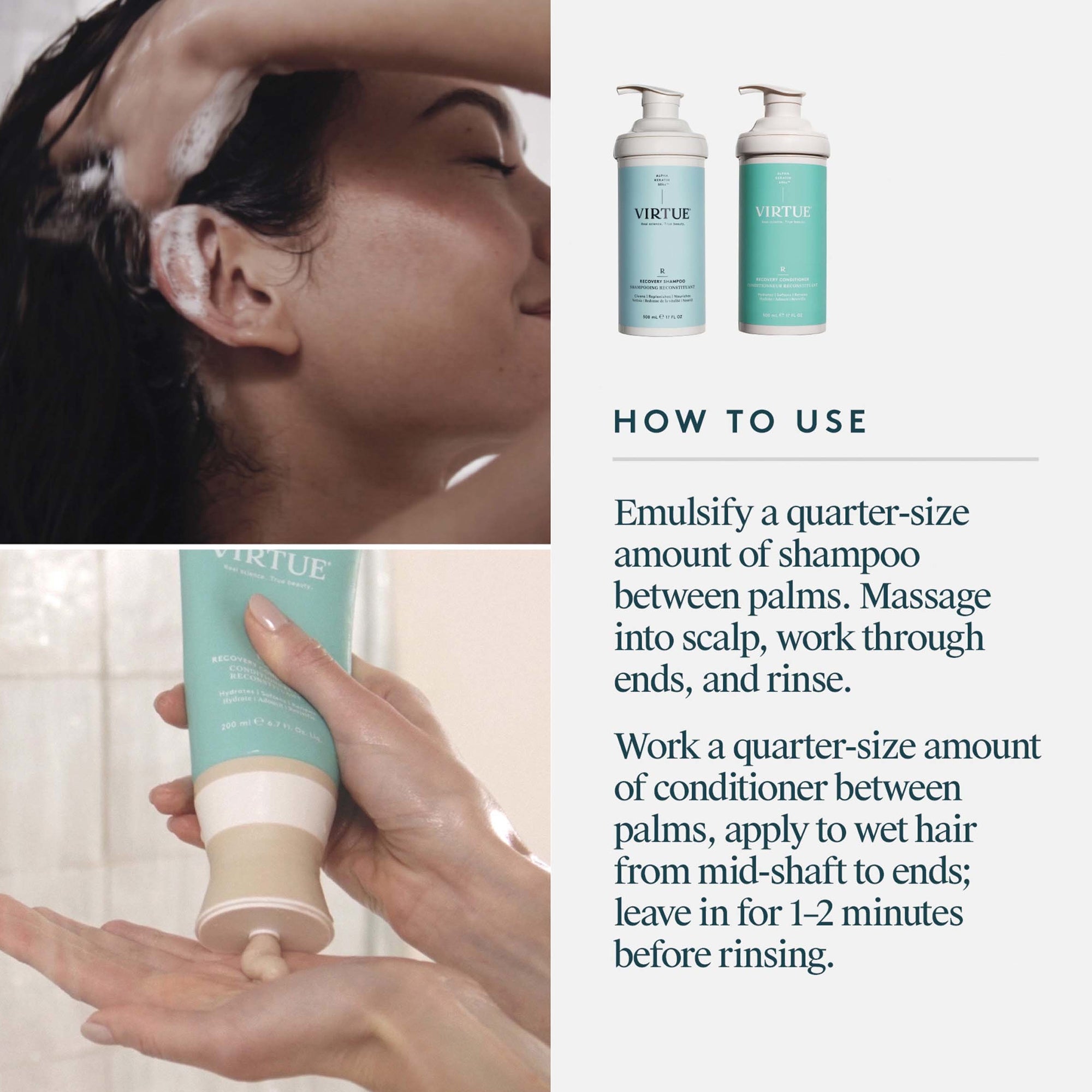 VIRTUE Recovery Shampoo & Conditioner: Pro Size Duo | Dermstore