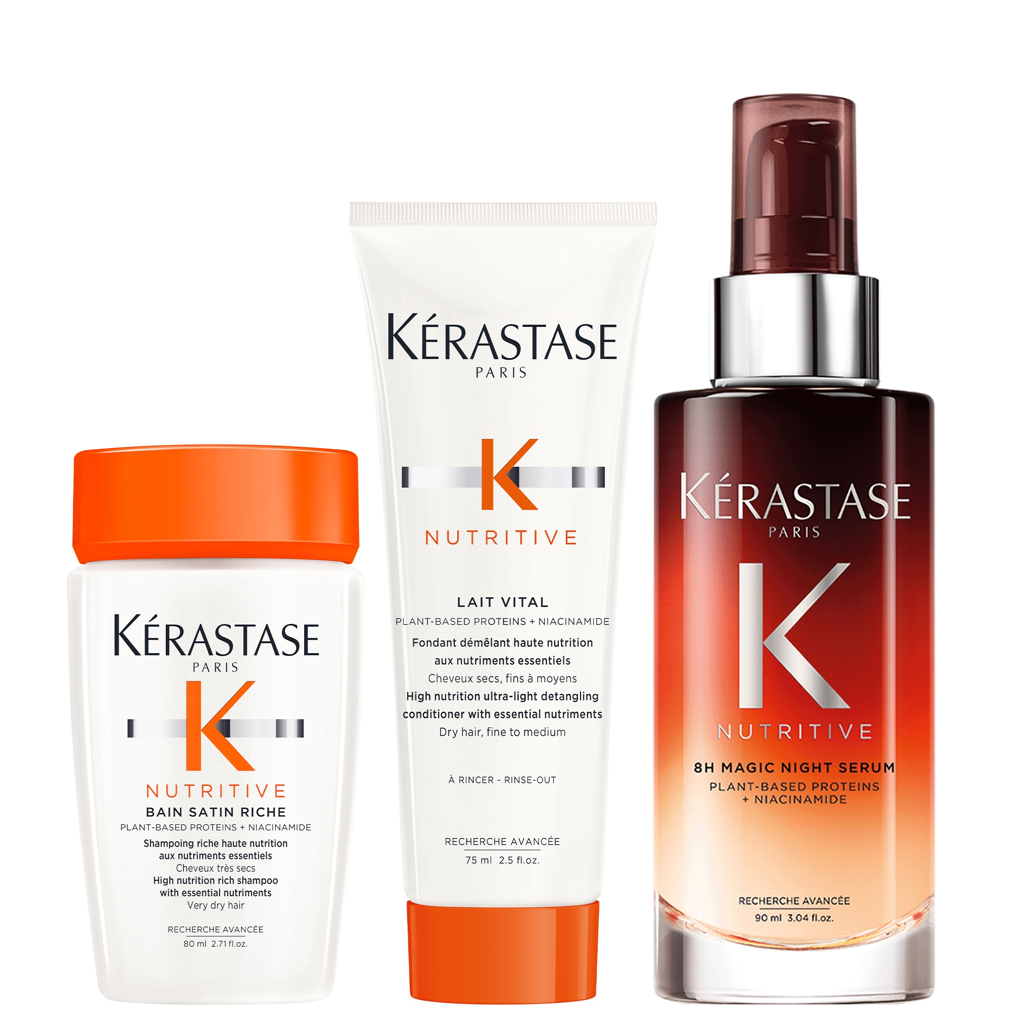 Kerastase: Kérastase Nutritive 8H Magic Night Serum 90ml With Travel-Size Duo for Very Dry Hair