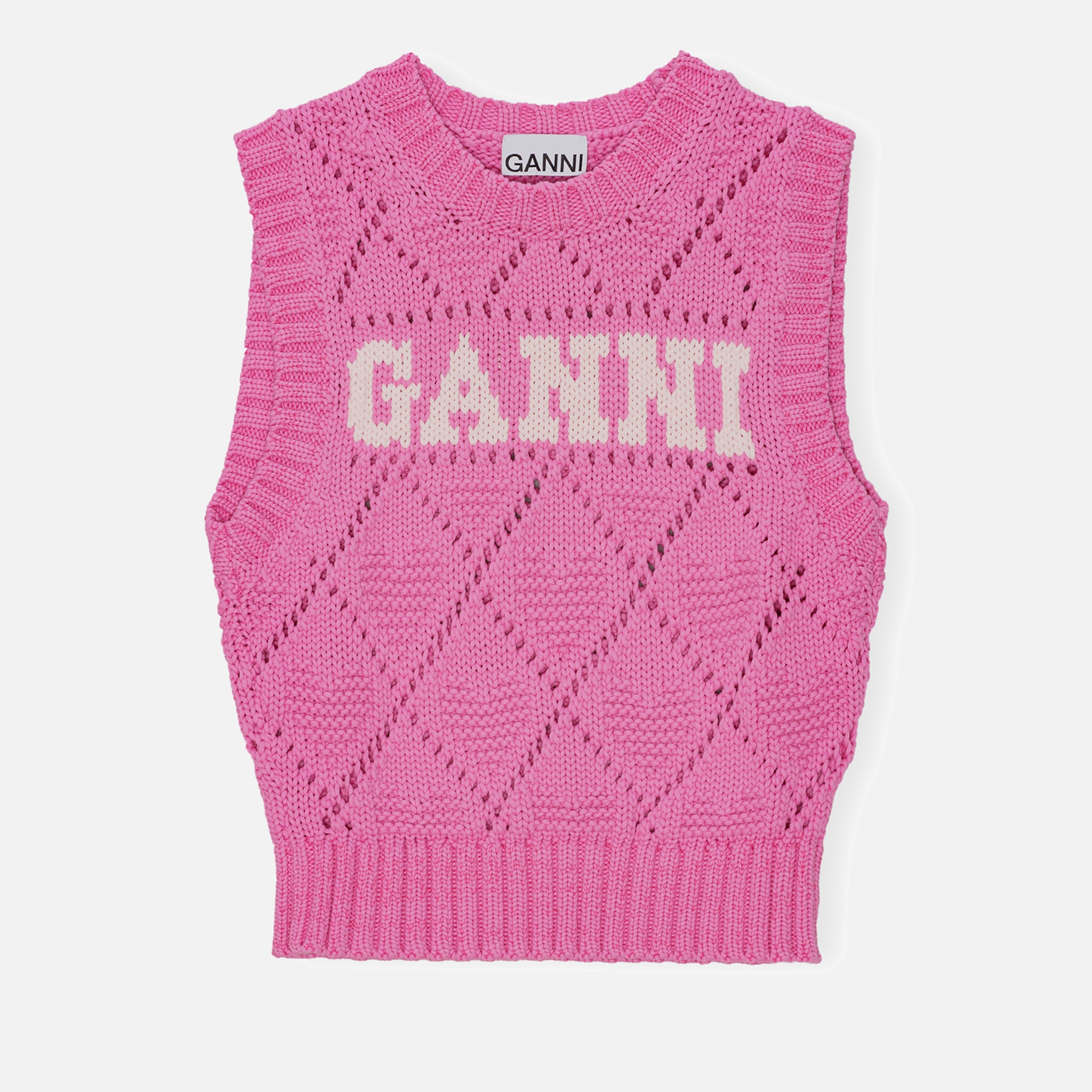 Black Black Cotton Rope Vest | GANNI US
