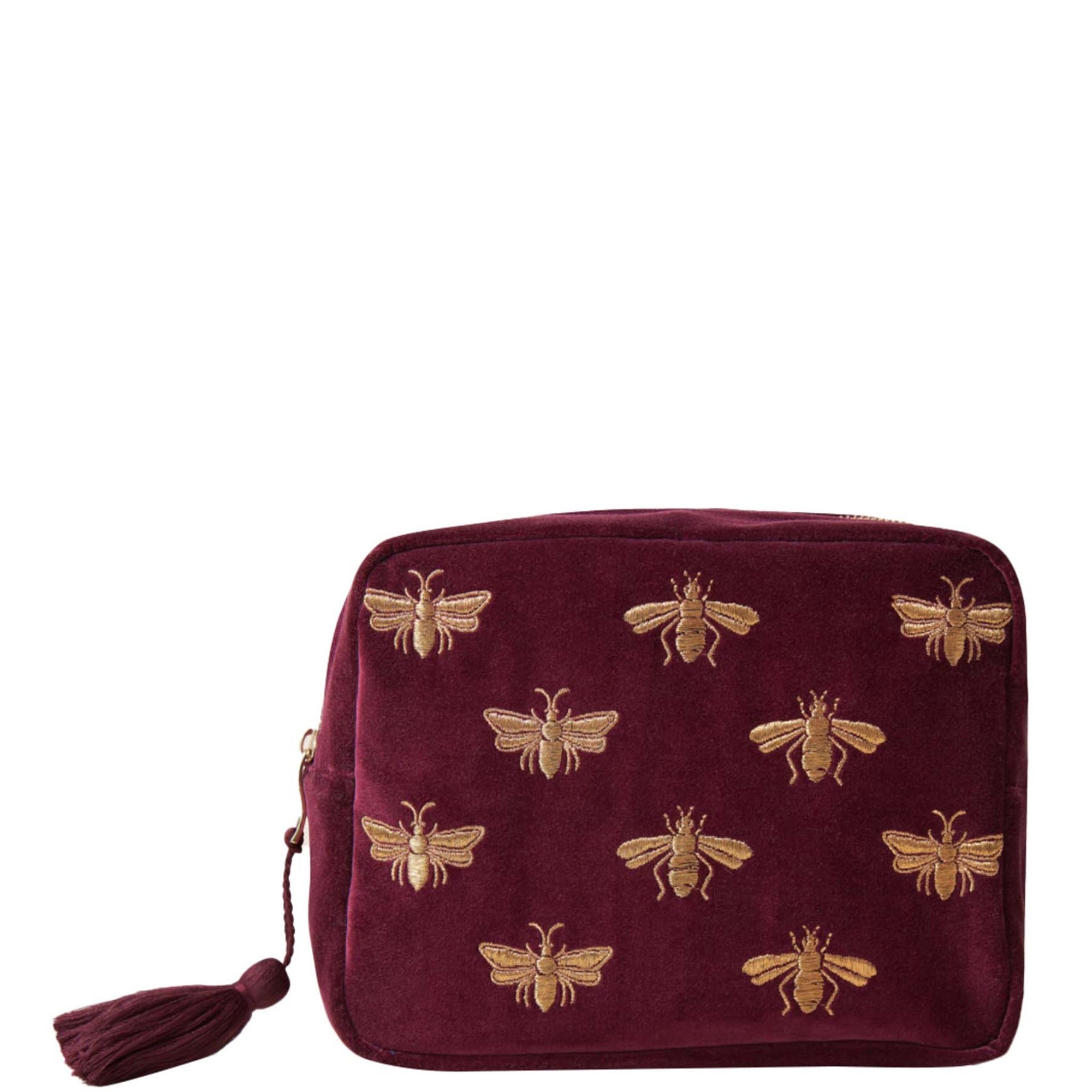 Elizabeth Scarlett Honey Bee Plum Velvet Everyday Pouch 