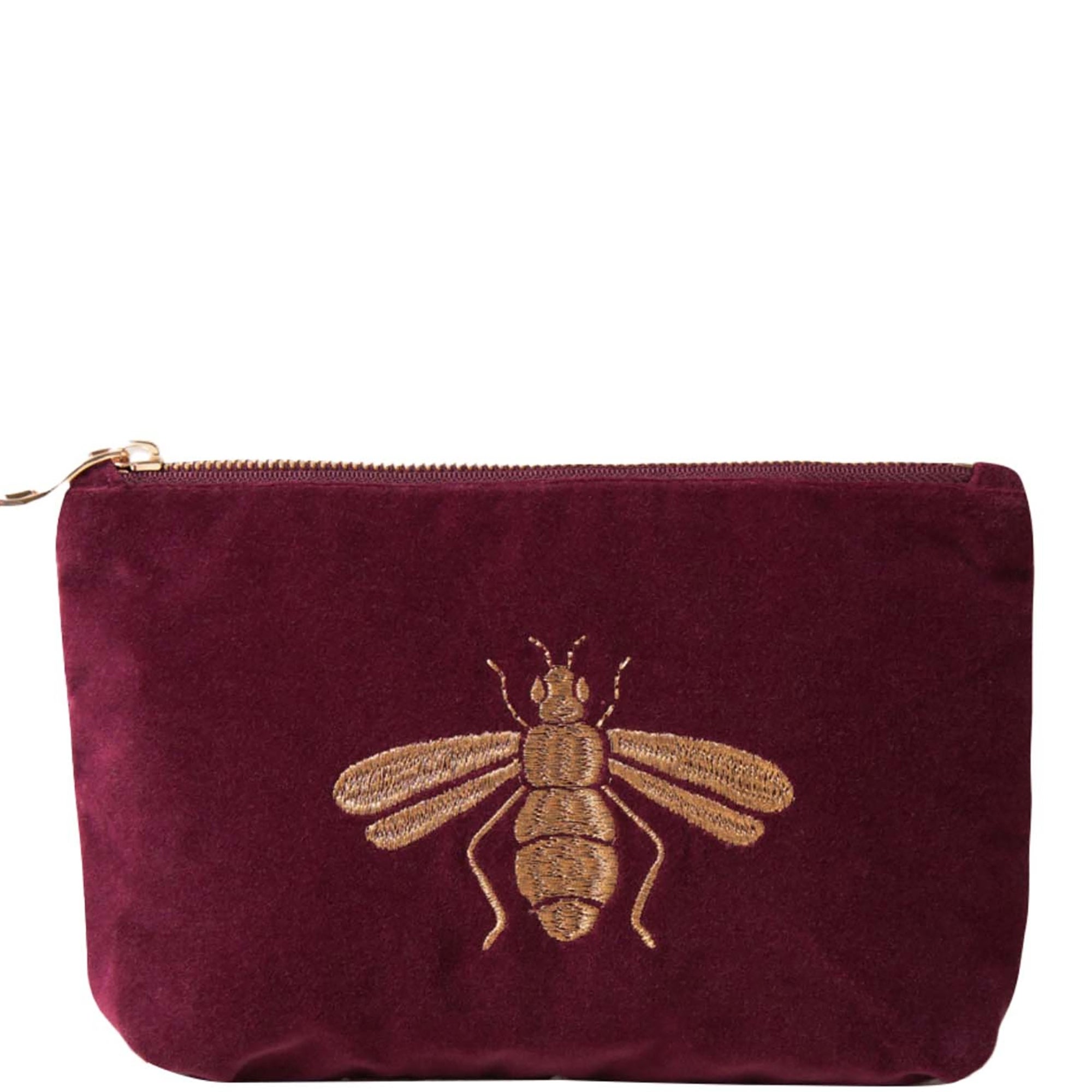 Elizabeth Scarlett Honey Bee Plum Velvet Everyday Pouch 