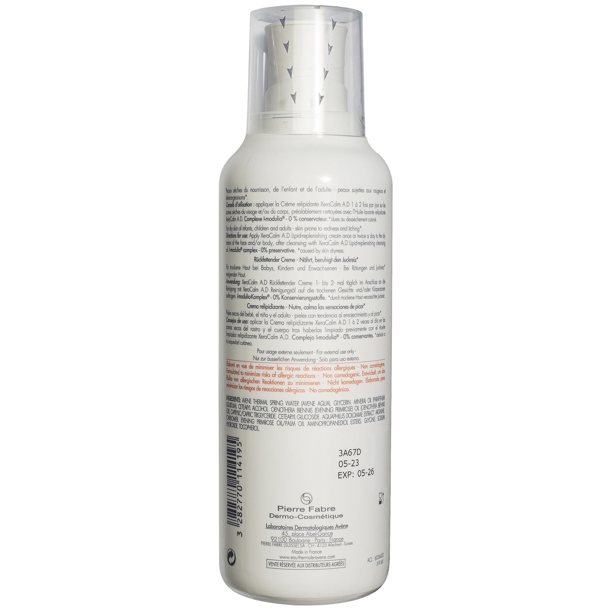 Avène XeraCalm A.D Lipid-Replenishing Cream 400ml | Dermstore