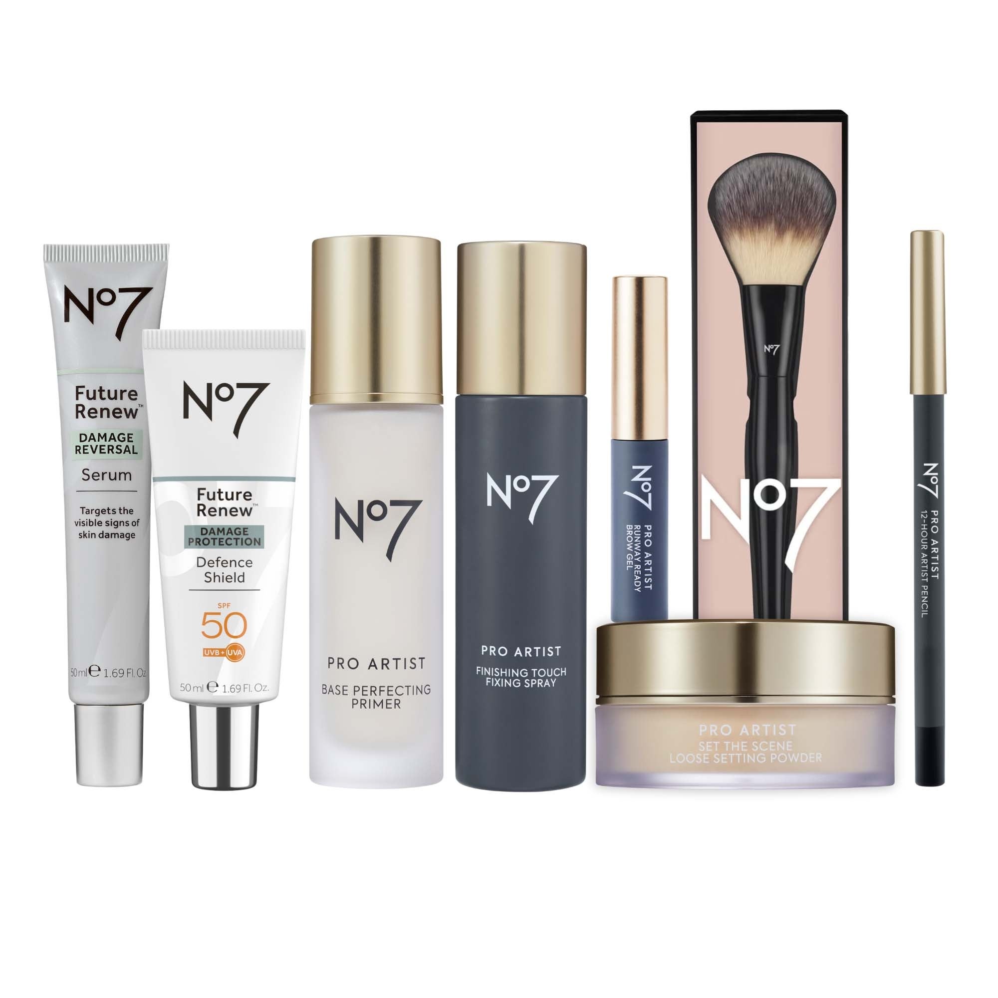 No7 Pro Artist Essentials Collection 8 Piece Bundle Noir Black