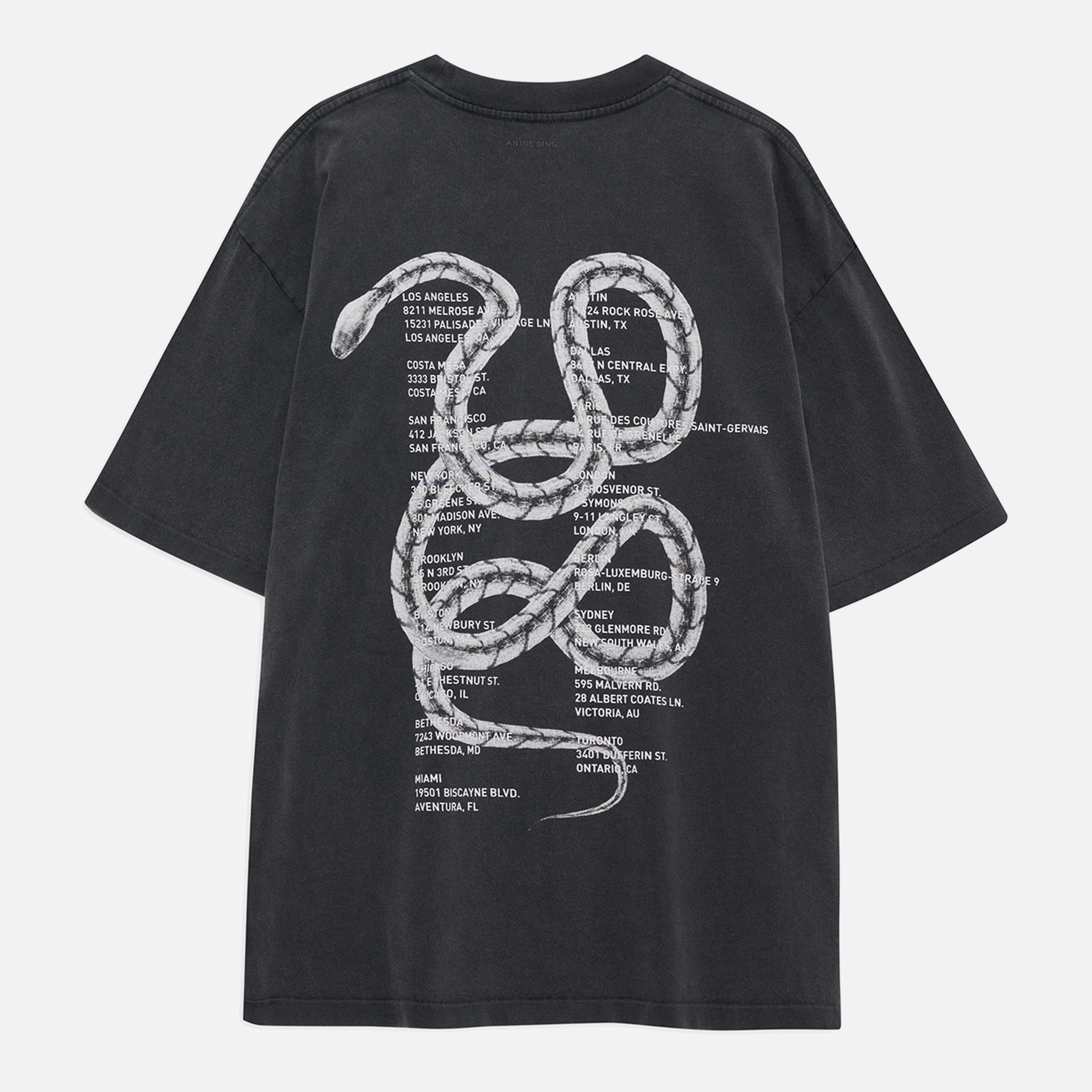 ANINE BING ASHTON SERPENT Tシャツ　m124 ashton-tee-snake-_-washed-