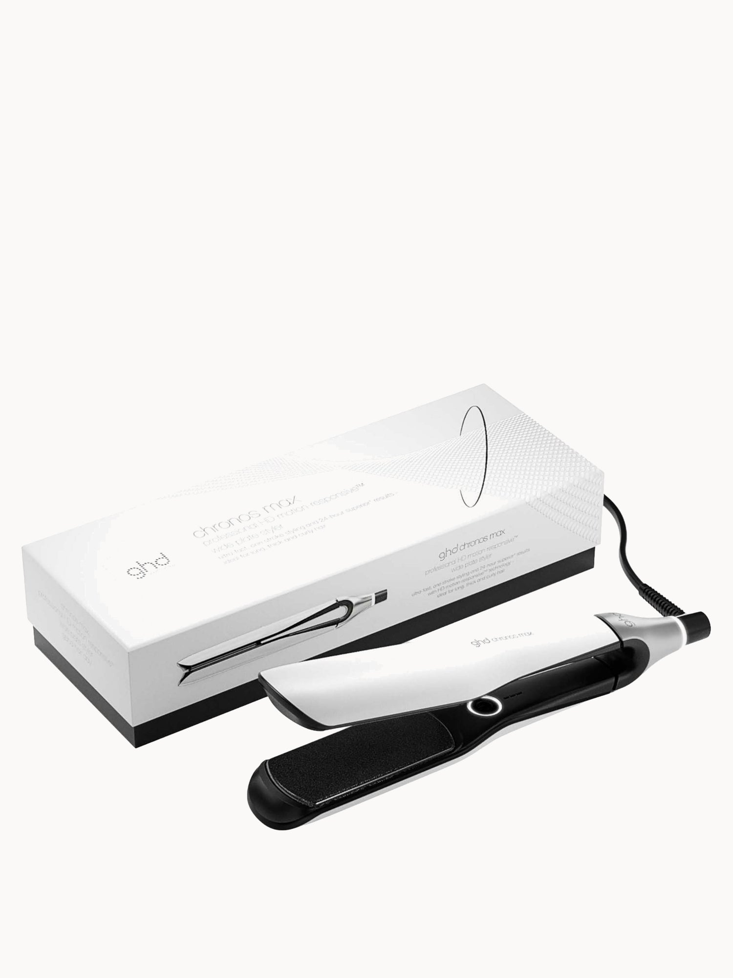 ghd Chronos Max Wide Plate Hair Straightener White | LOOKFANTASTIC