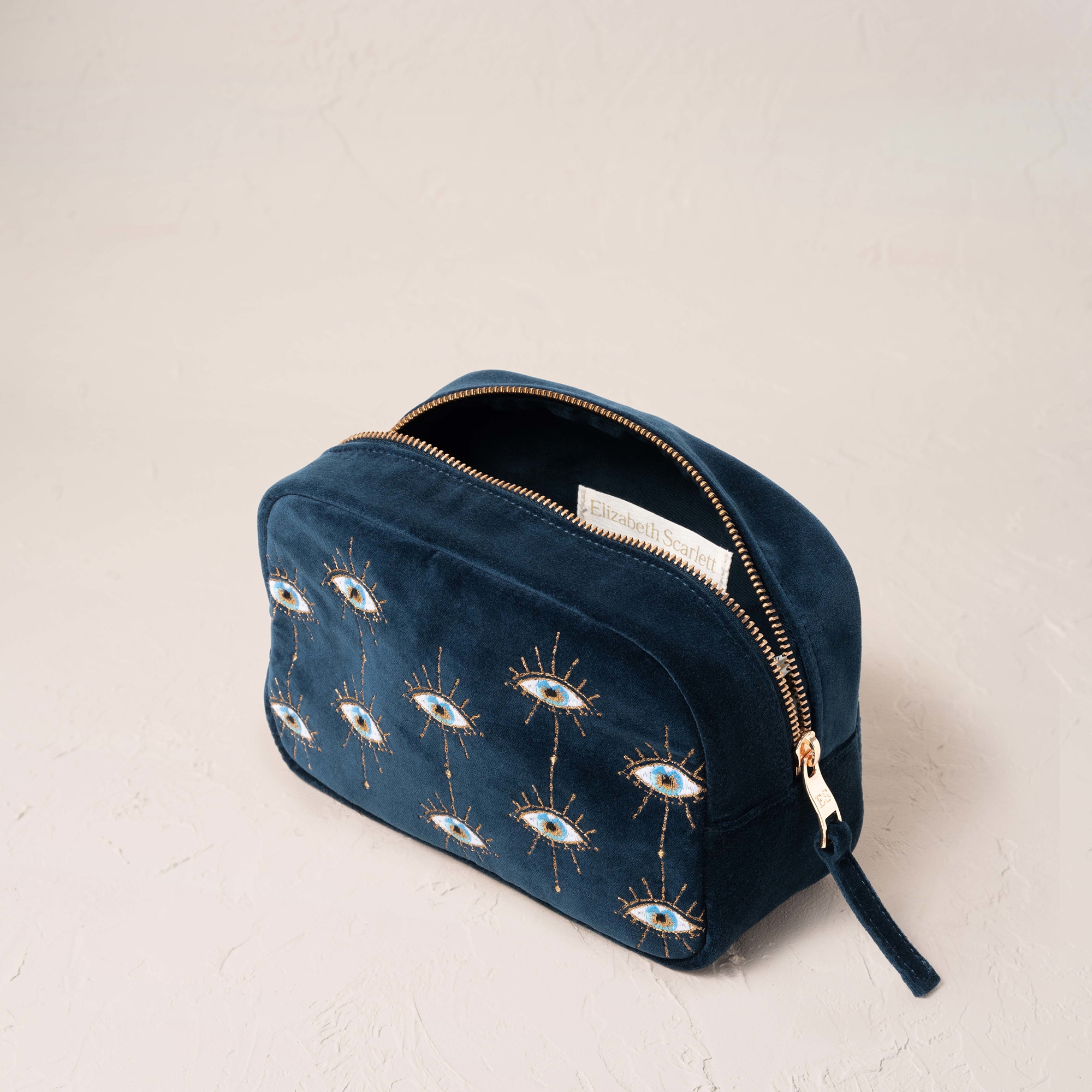 【Elizabeth Scarlett】Mystical Eye ウォッシュバッグ Elizabeth Scarlett Mystical Eye Ink Blue Velvet Wash Bag