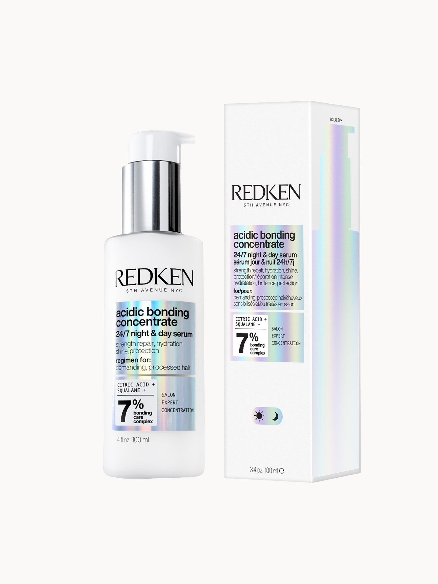 Redken Acidic Bonding Concentrate 24/7 Night and Day Hair Serum, Repair & Strengthen Damaged Hair 100ml