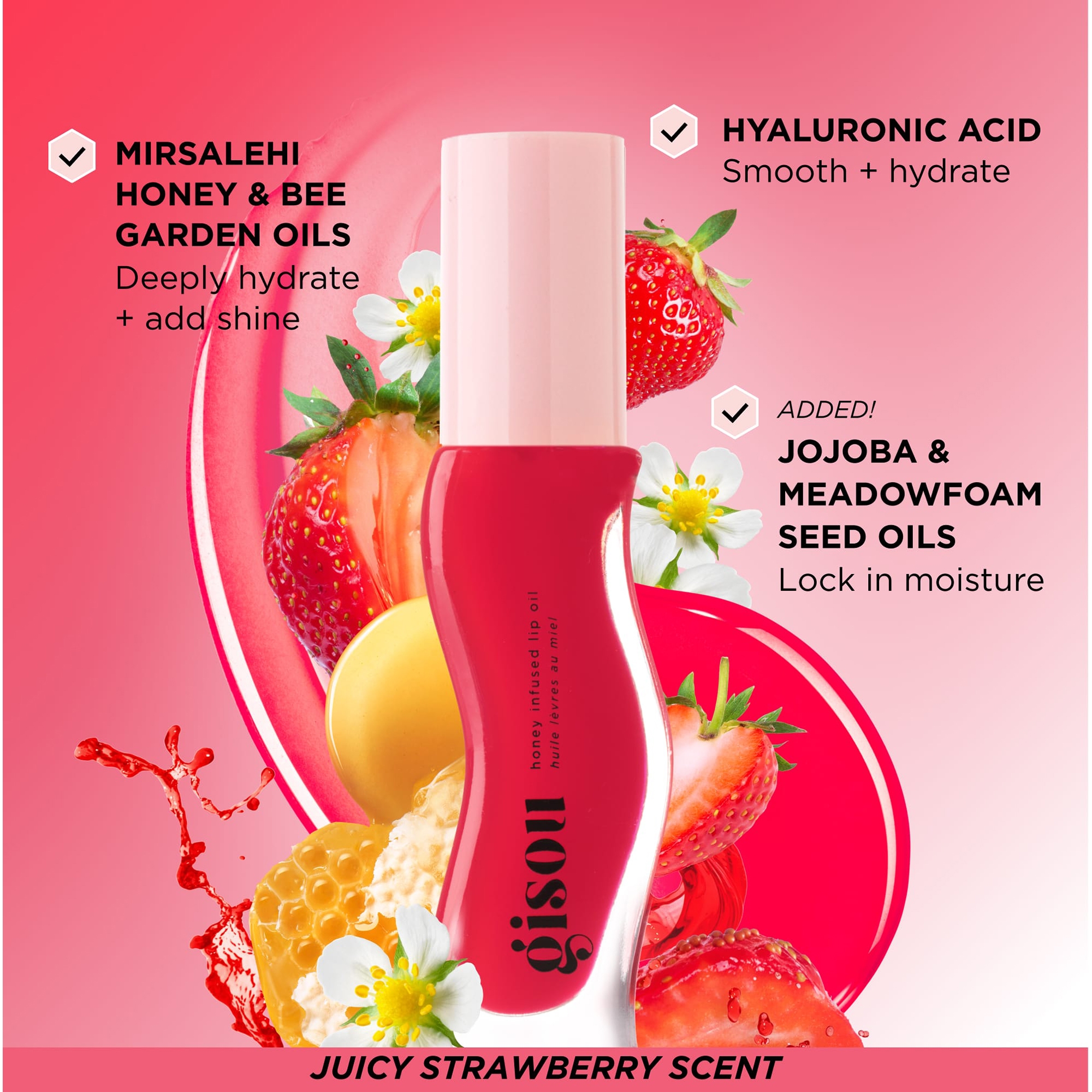 Gisou Honey Infused Lip Oil - Watermelon Sugar 8ml | Cult Beauty Gisou Honey Infused Lip Oil - Watermelon Sugar 8ml | Cult Beauty