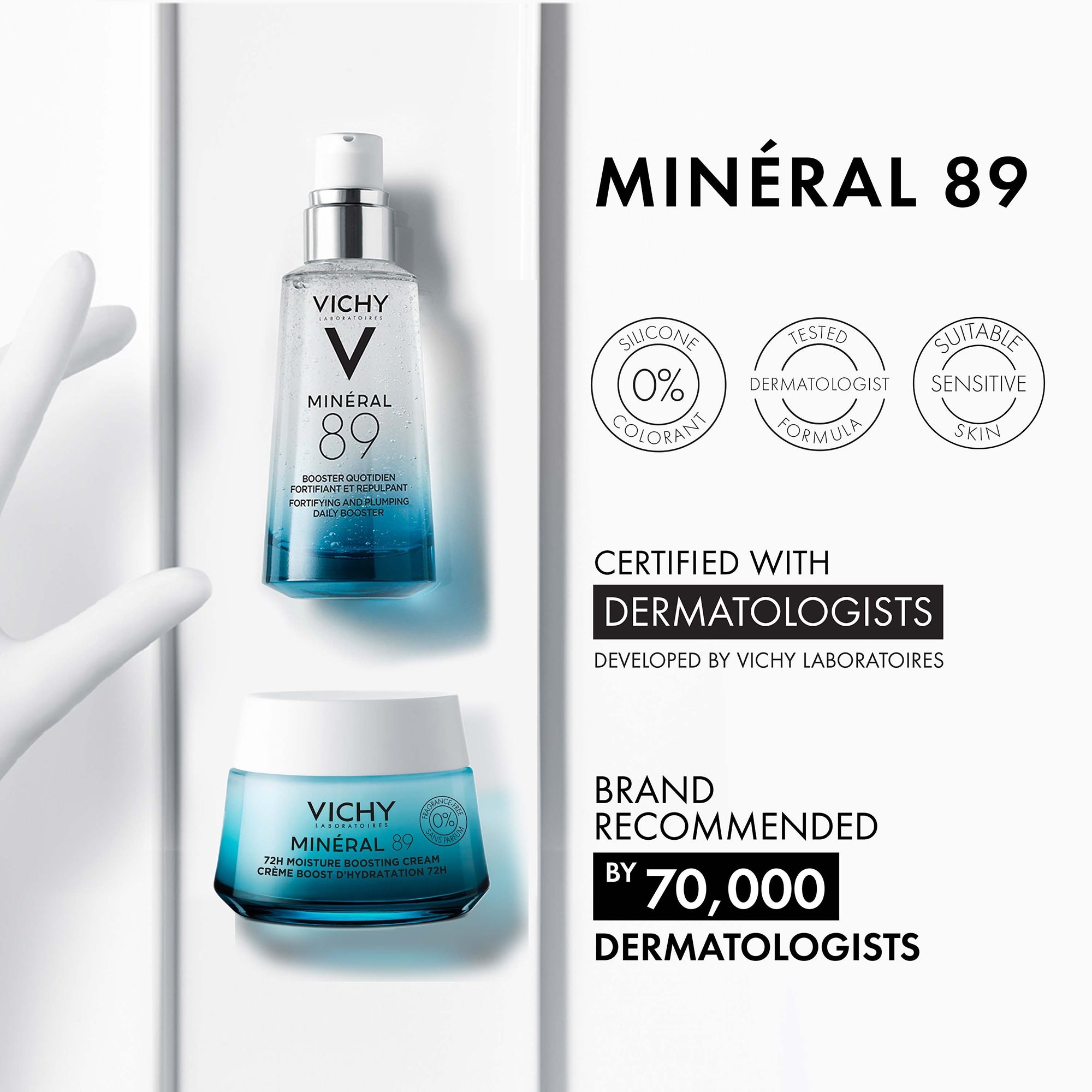 (Martiderm + Vichy Sun Cream )２個セット Vichy Mineral 89 72H Hydration Duo for All Skin Types (Worth