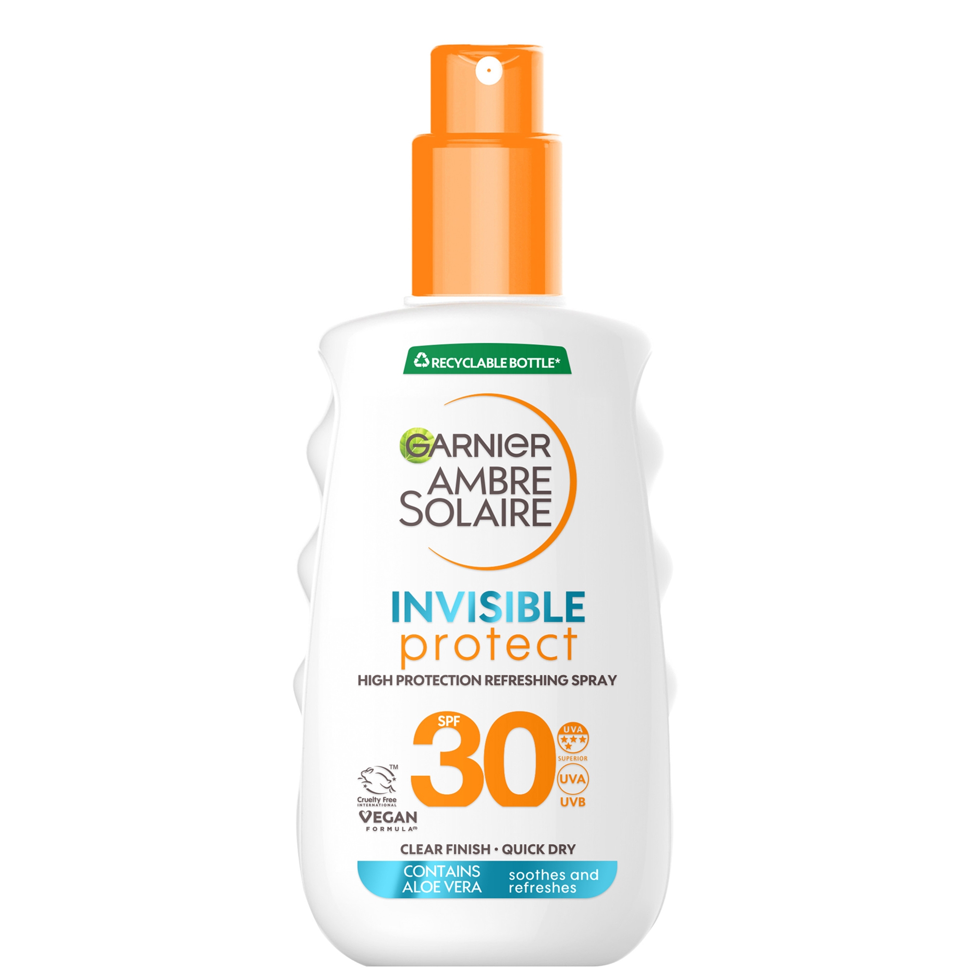 Garnier: Garnier Ambre Solaire Invisible Protect Sun Protection Spray SPF30 Invisible Finish Sun Cream Spray 150ml