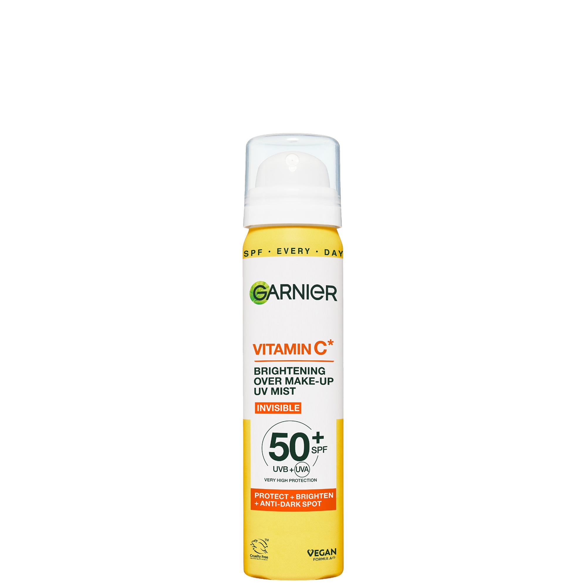 Garnier: Garnier Vitamin C Brightening Over Make-Up UV Mist, Invisible Protection, SPF50+, 75ml