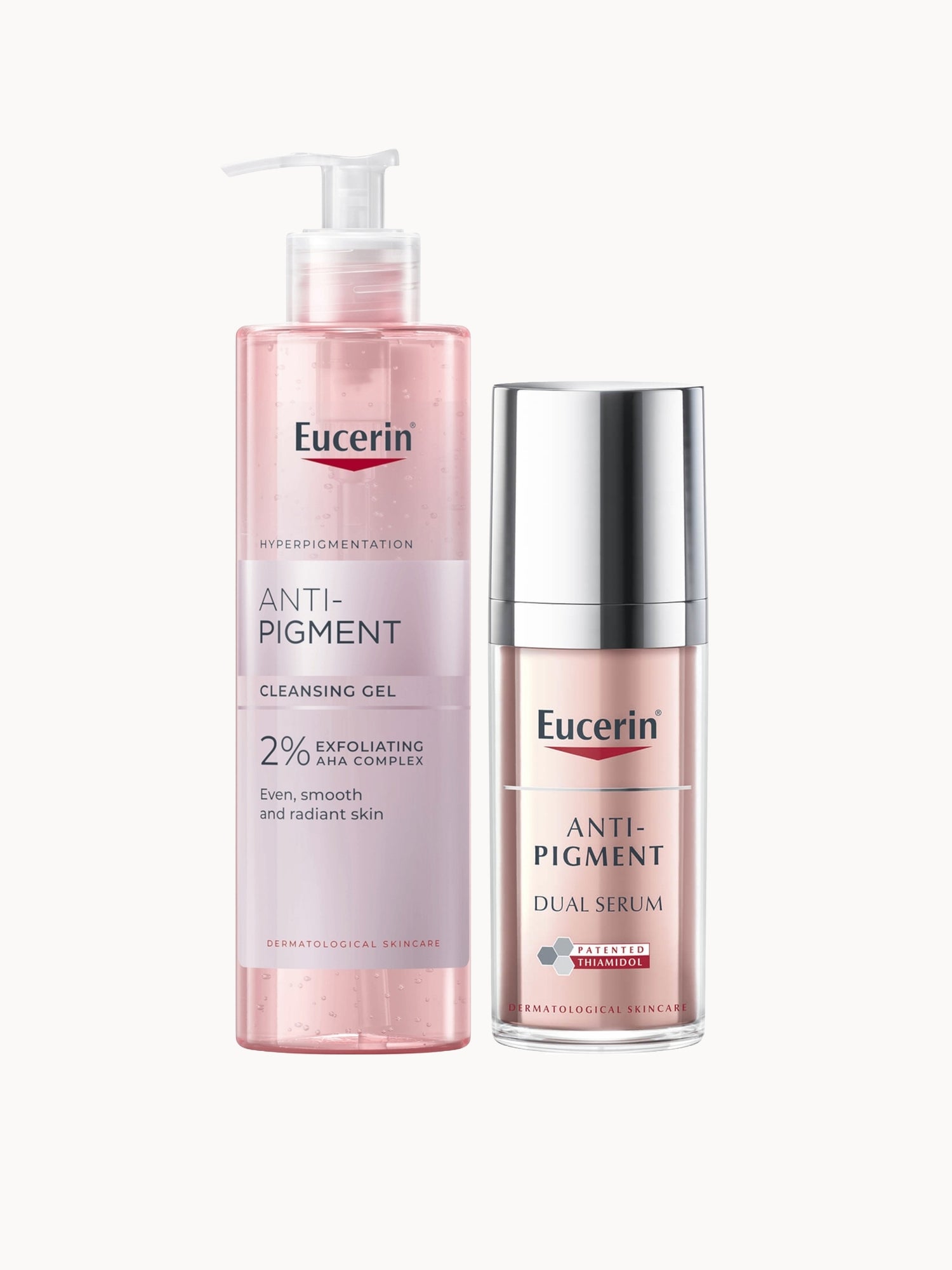 Eucerin Anti-Pigment Cleansing Gel 200ml & Dual Face Serum 30ml for Pigmentation and Dark Spots Bundle