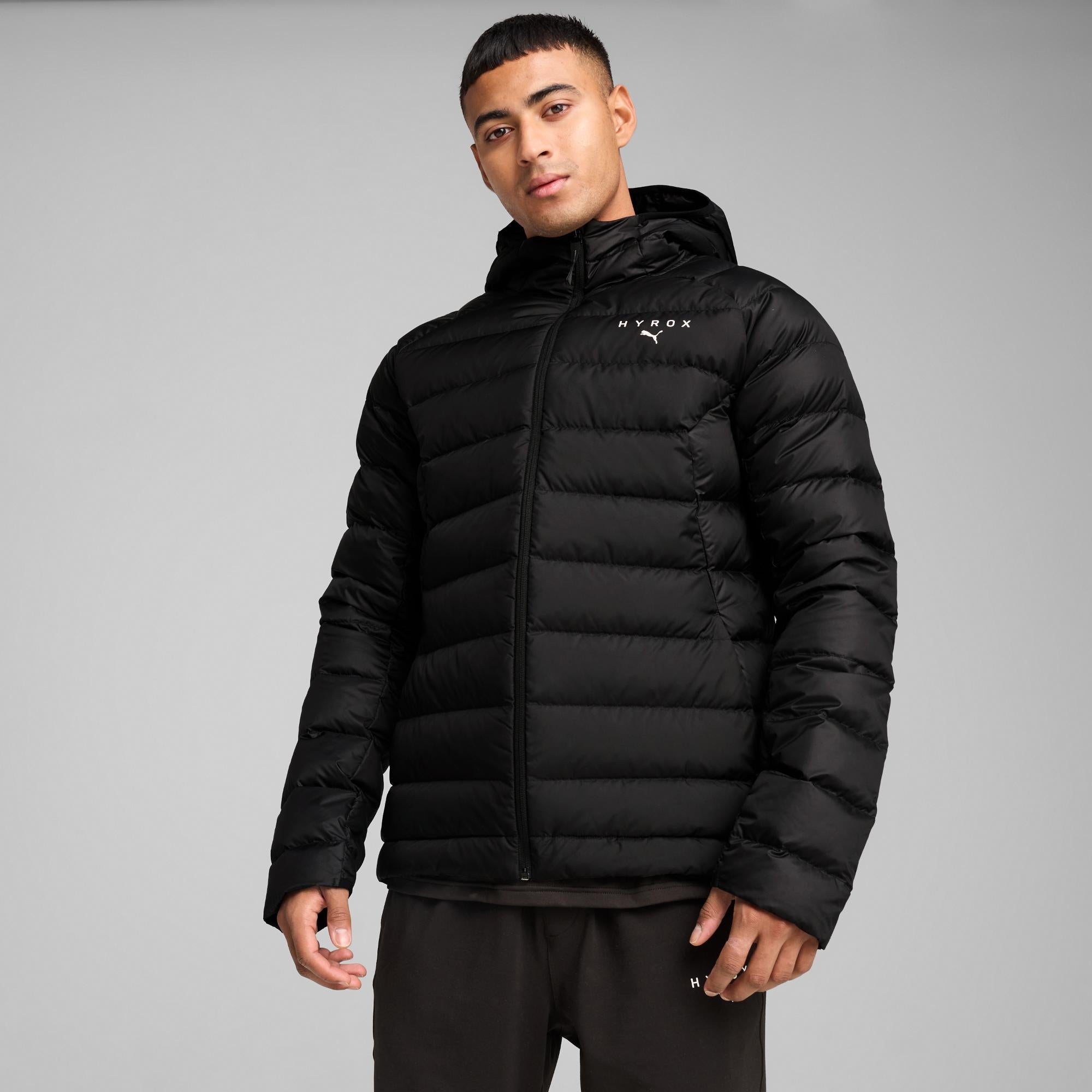 UNISEX PUMA x HYROX Hooded Down Jacket - Black - S | HYROX Shop Official