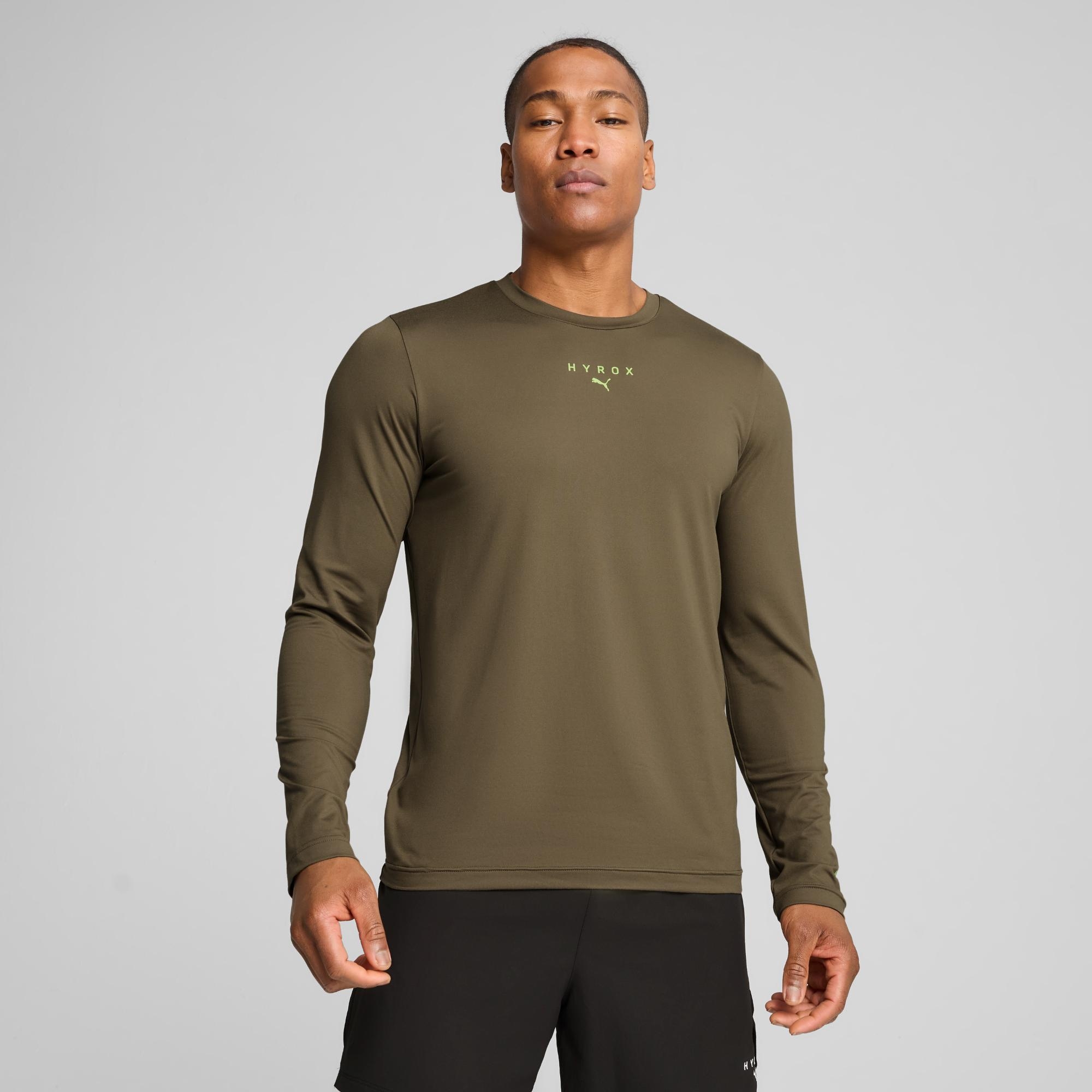Mens PUMA x HYROX Cloudspun LS Tee - Green - S | HYROX Shop Official