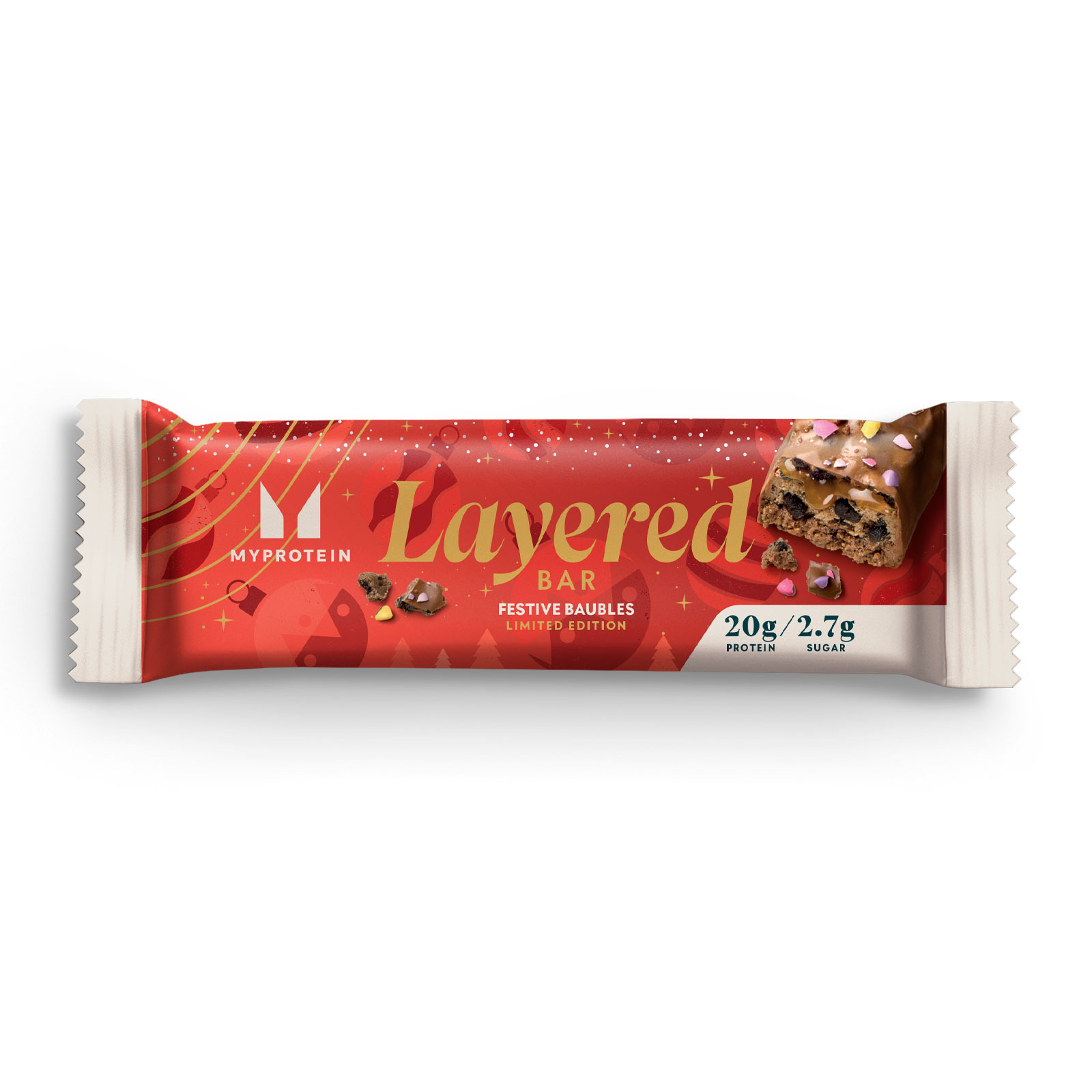 Layered Protein Bar (Festive Baubles)