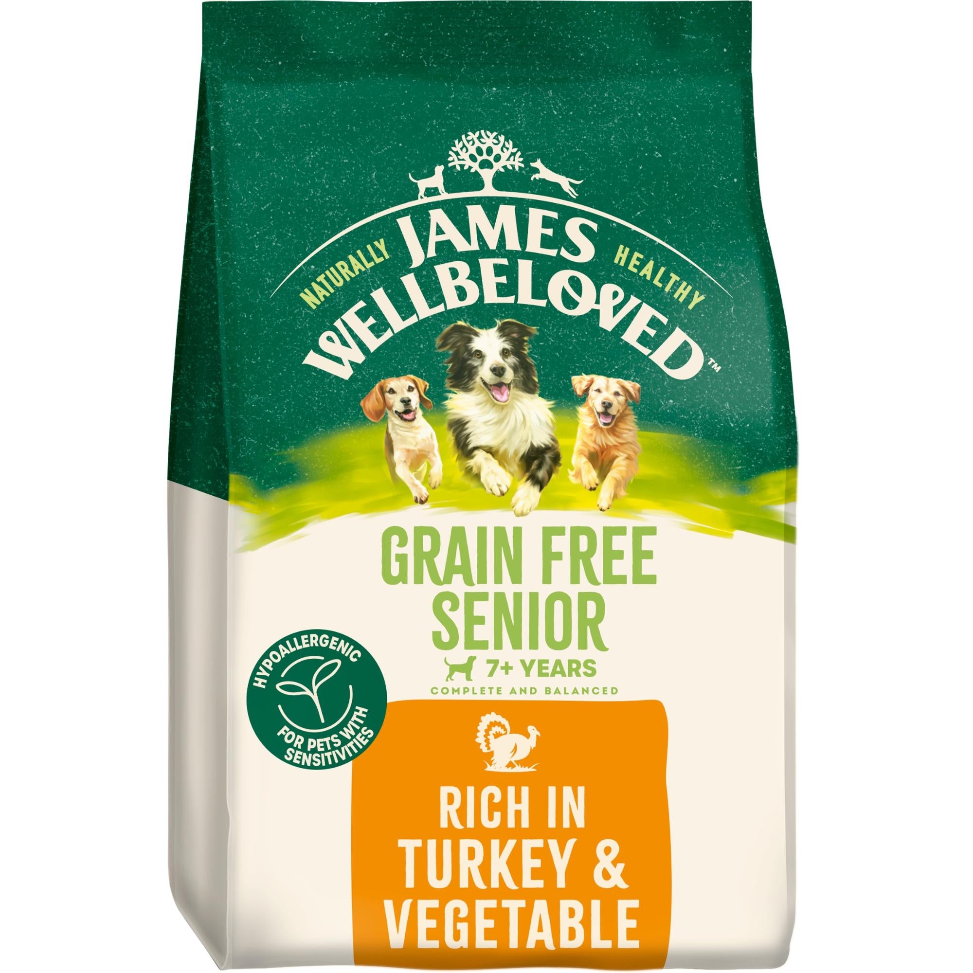 Senior Grain Free Dry Dog Food Turkey 10kg | Wellbeloved™ UK