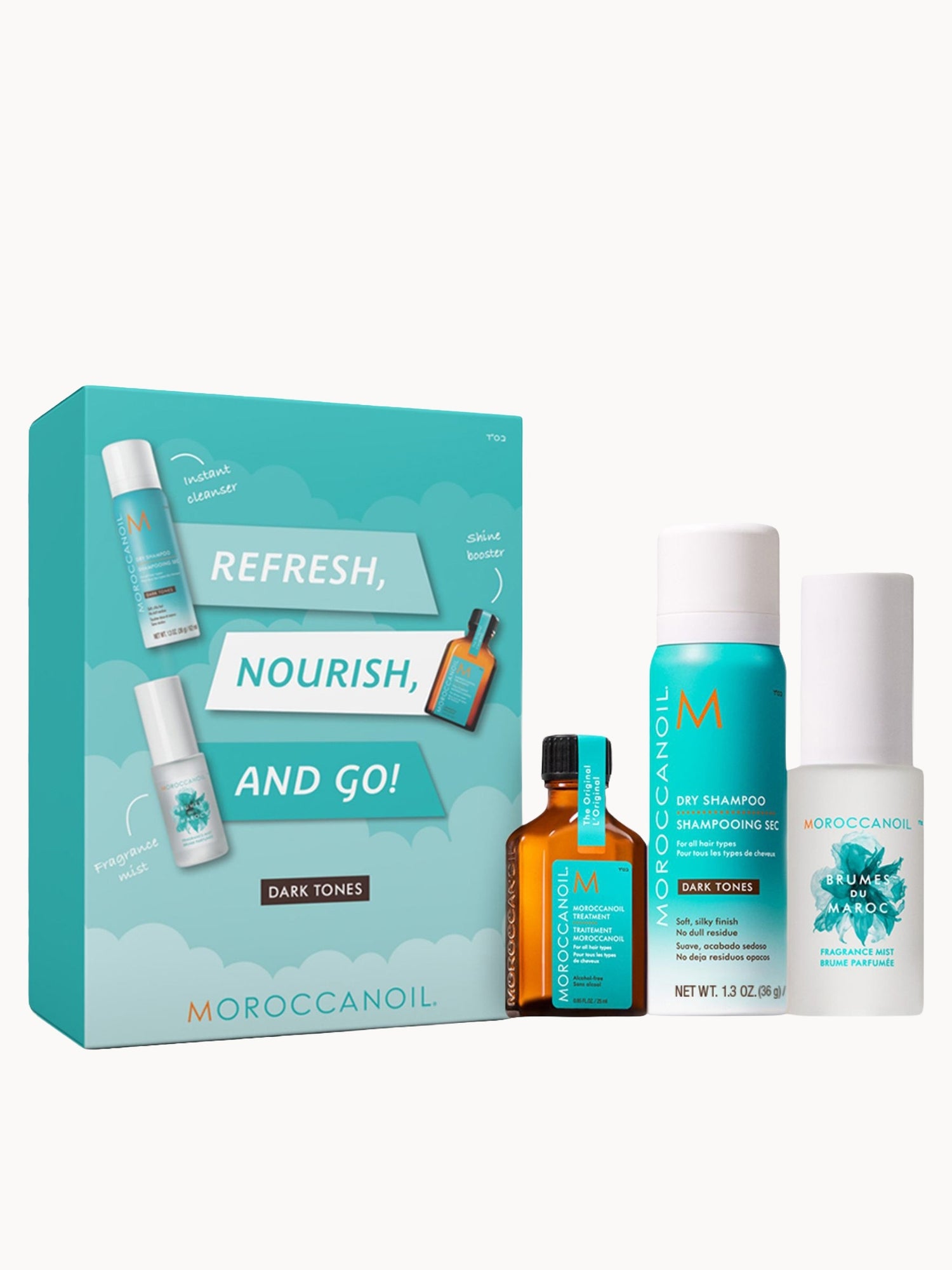 Moroccanoil: Moroccanoil Treatment Oil & Fragrance Set with Free Dry Shampoo - Dark Tones (Worth £37.50)