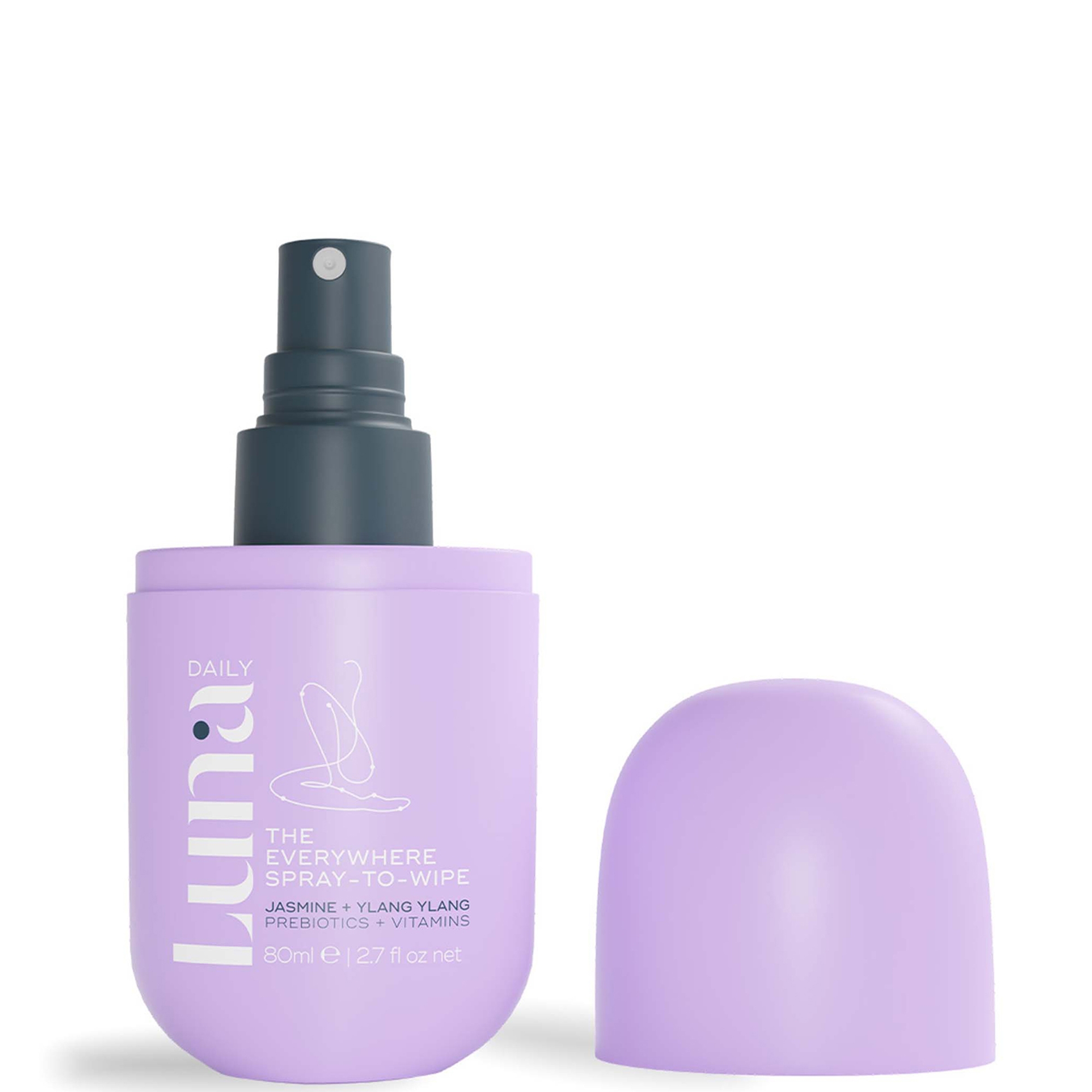 cult Luna Daily The Everywhere Spray-To-Wipe - pH-balancing Body Cleansing Spray with Prebiotics Jasmine & Ylang Ylang 80ml