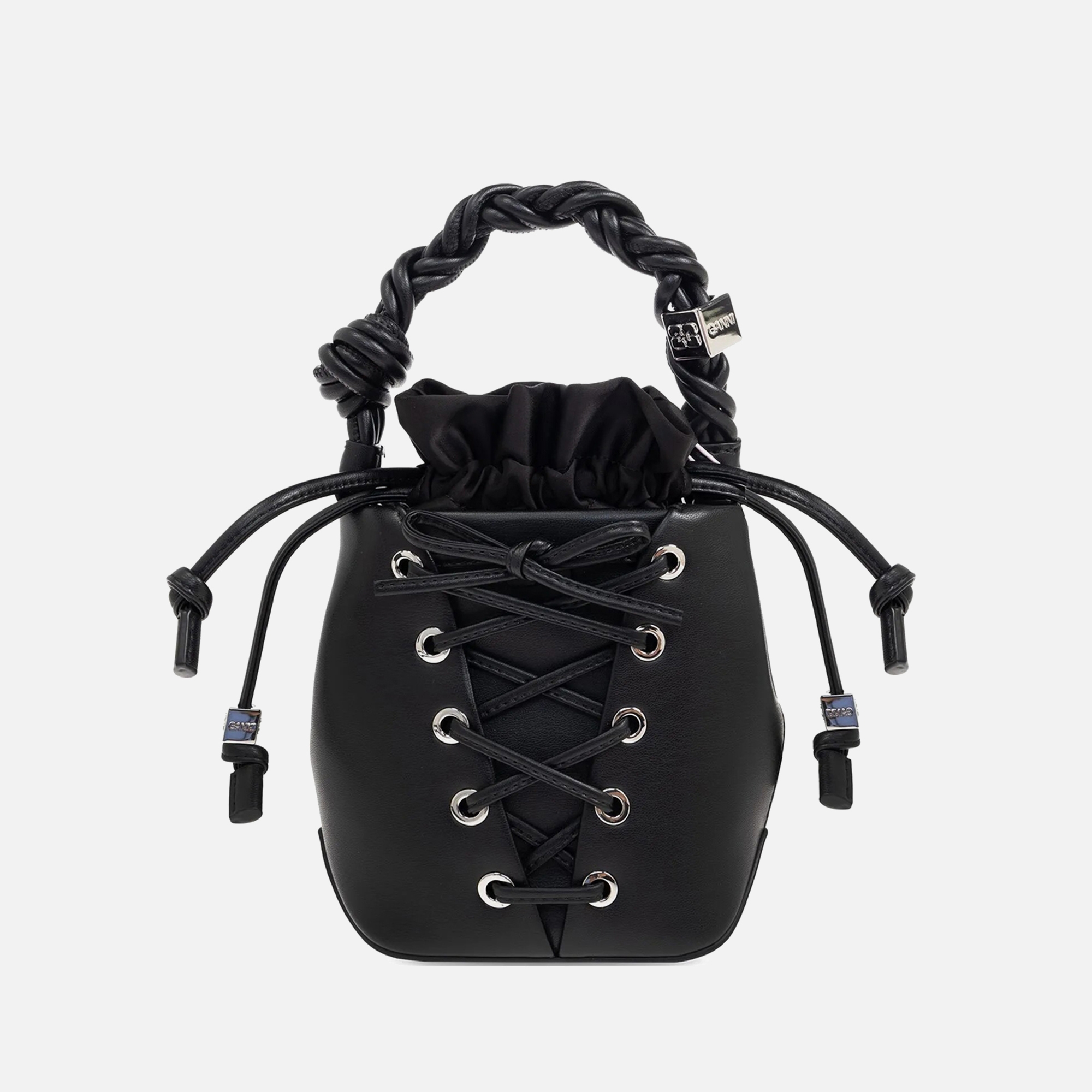 ★Ganni★Bou Bucket Mini Eyelets Lace Up GANNI Bou Bucket Mini Eyelets Lace Up Oleatex (Dark Olive