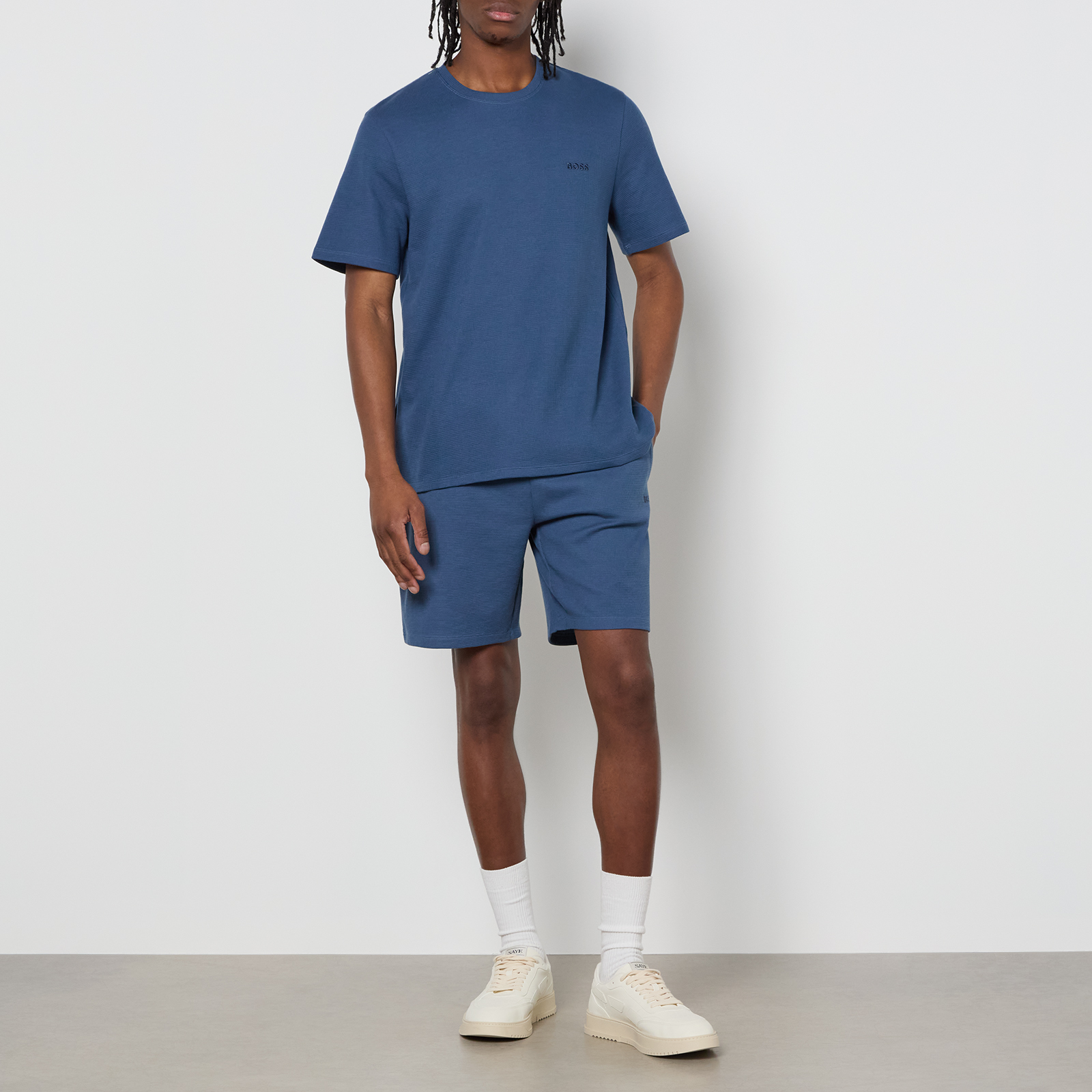 BOSS Bodywear Cotton-Blend Waffle Lounge T-Shirt - S | Coggles