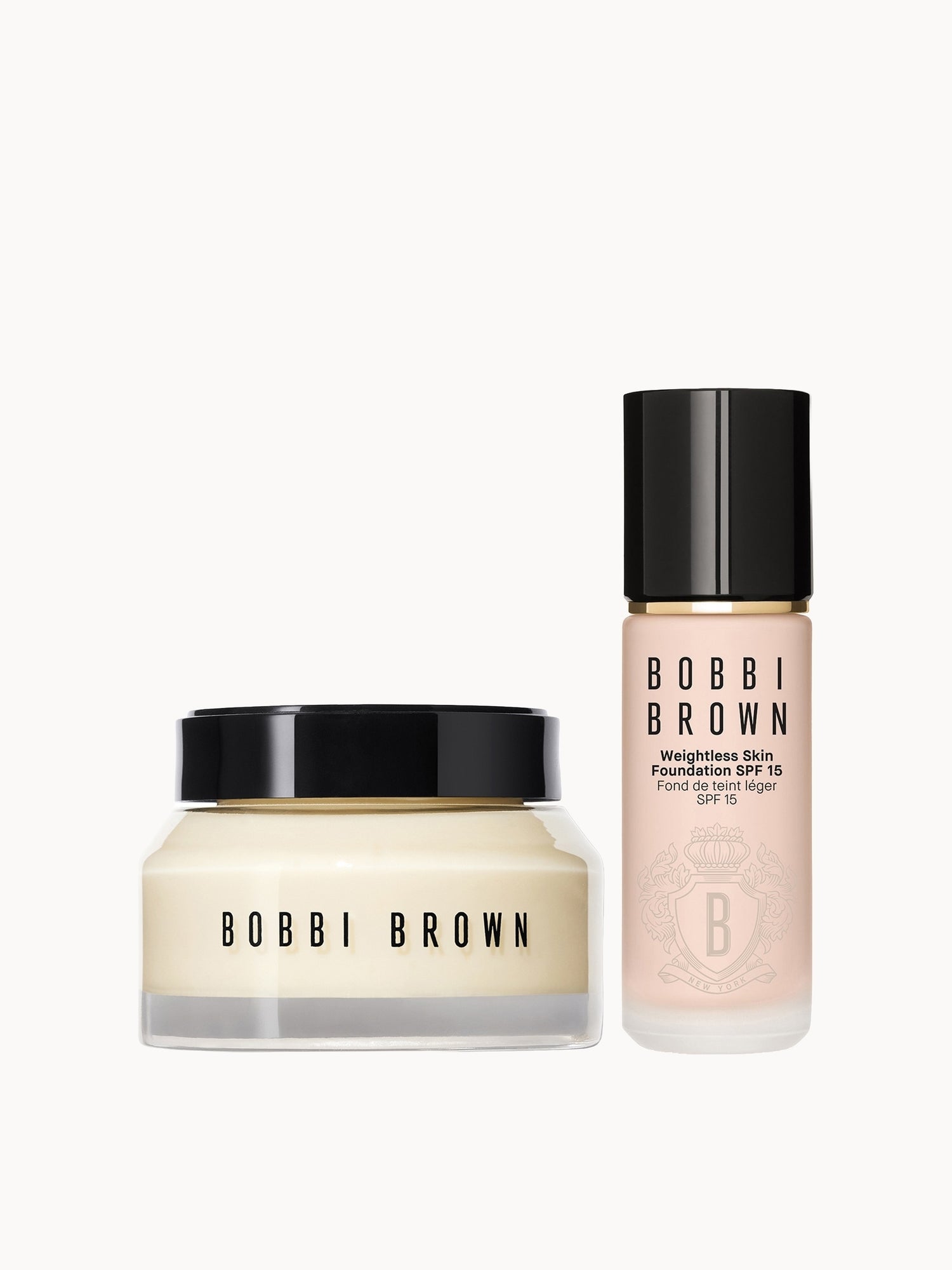 Bobbi Brown Hydrating Duo: Vitamin Enriched Face Base+ & Weightless Skin Foundation Bundle (Various Shades) Alabaster